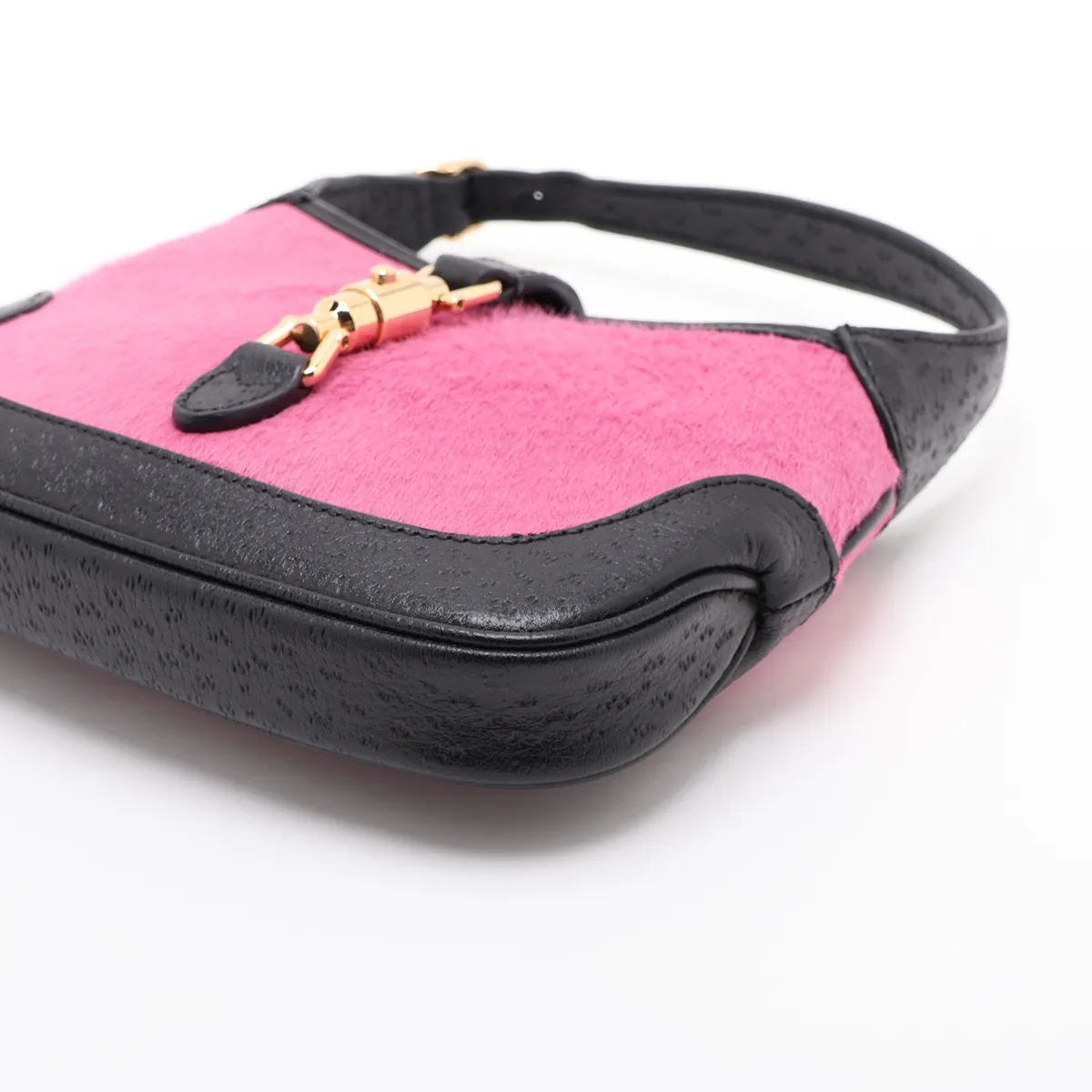 Jackie 1961 Calf Hair x Leather Shoulder Bag, Pink, 637092 — view 3