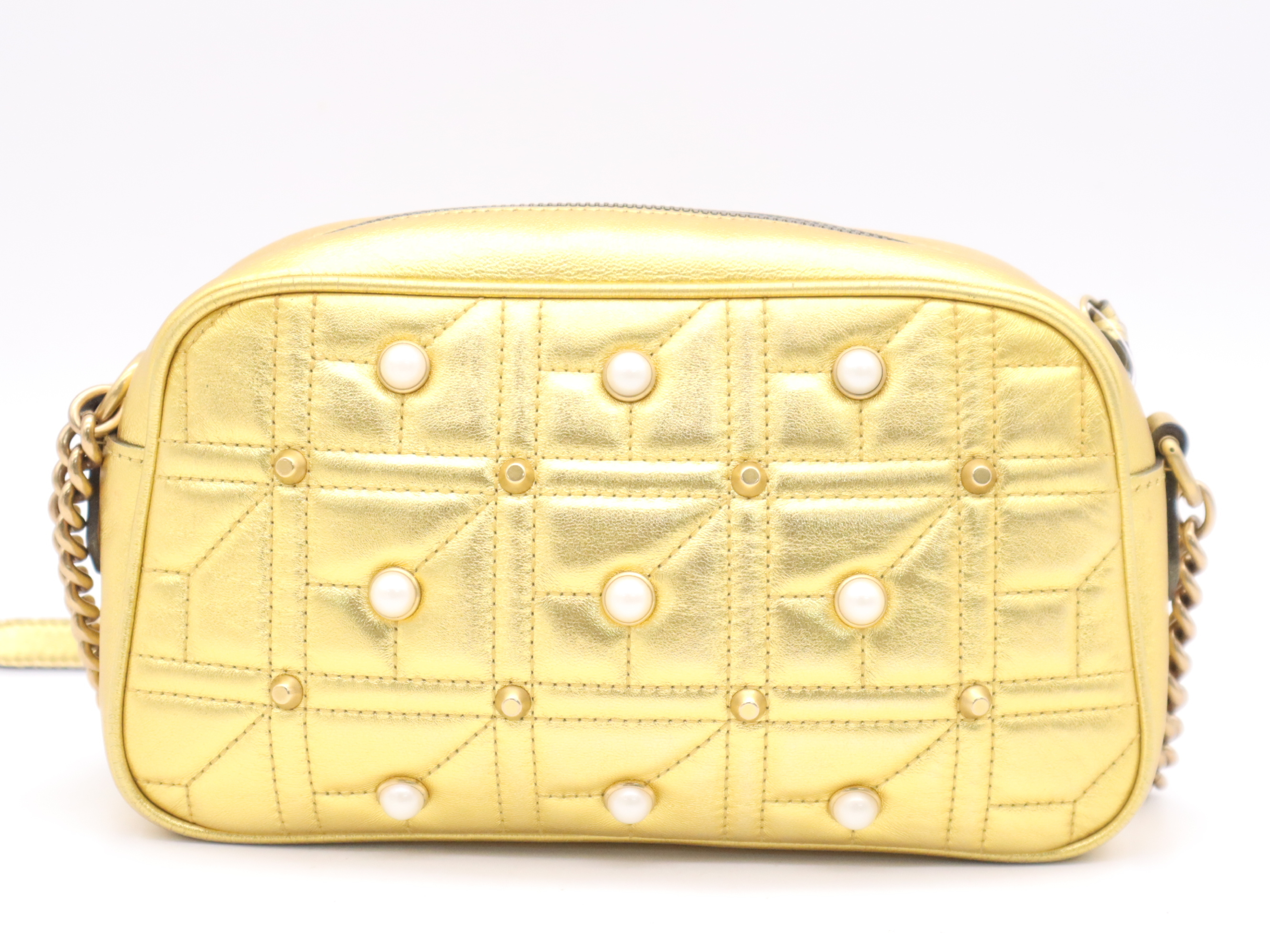 447632 Leather GG Marmont Shoulder Bag Gold Jewel Shoulder Bag — view 2