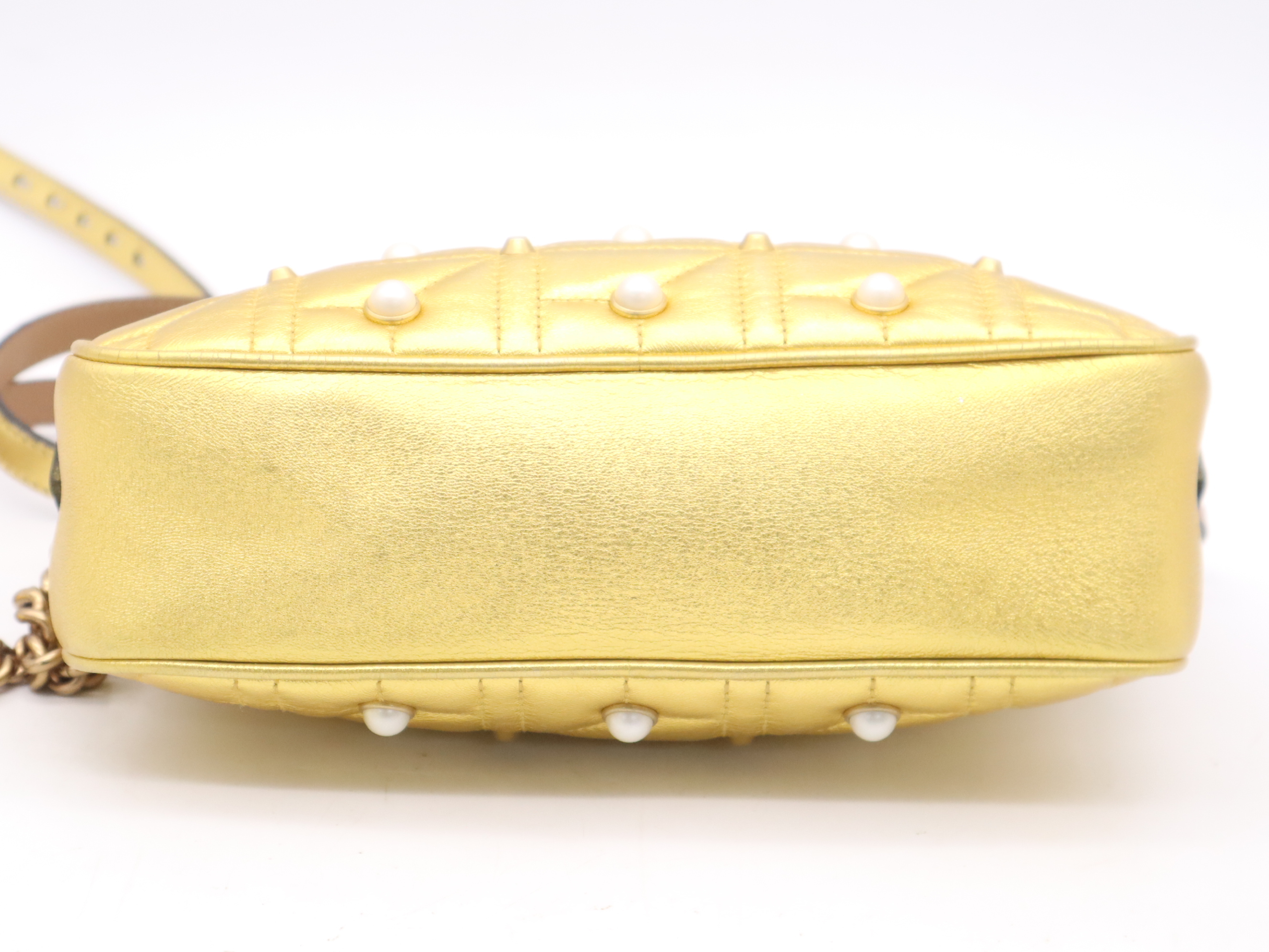 447632 Leather GG Marmont Shoulder Bag Gold Jewel Shoulder Bag — view 4