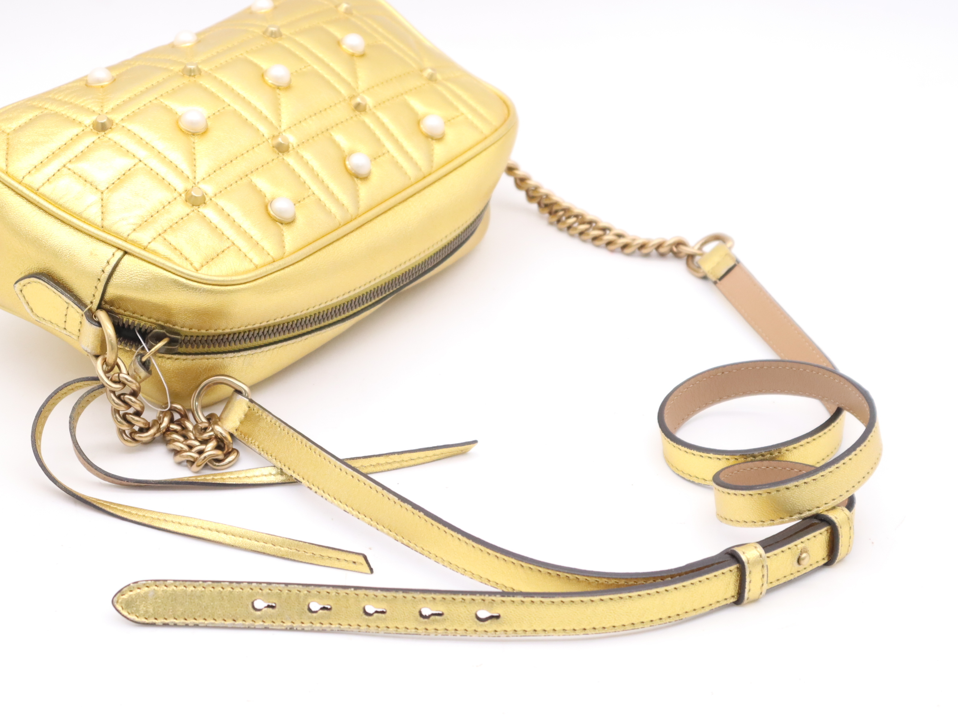 447632 Leather GG Marmont Shoulder Bag Gold Jewel Shoulder Bag — view 6