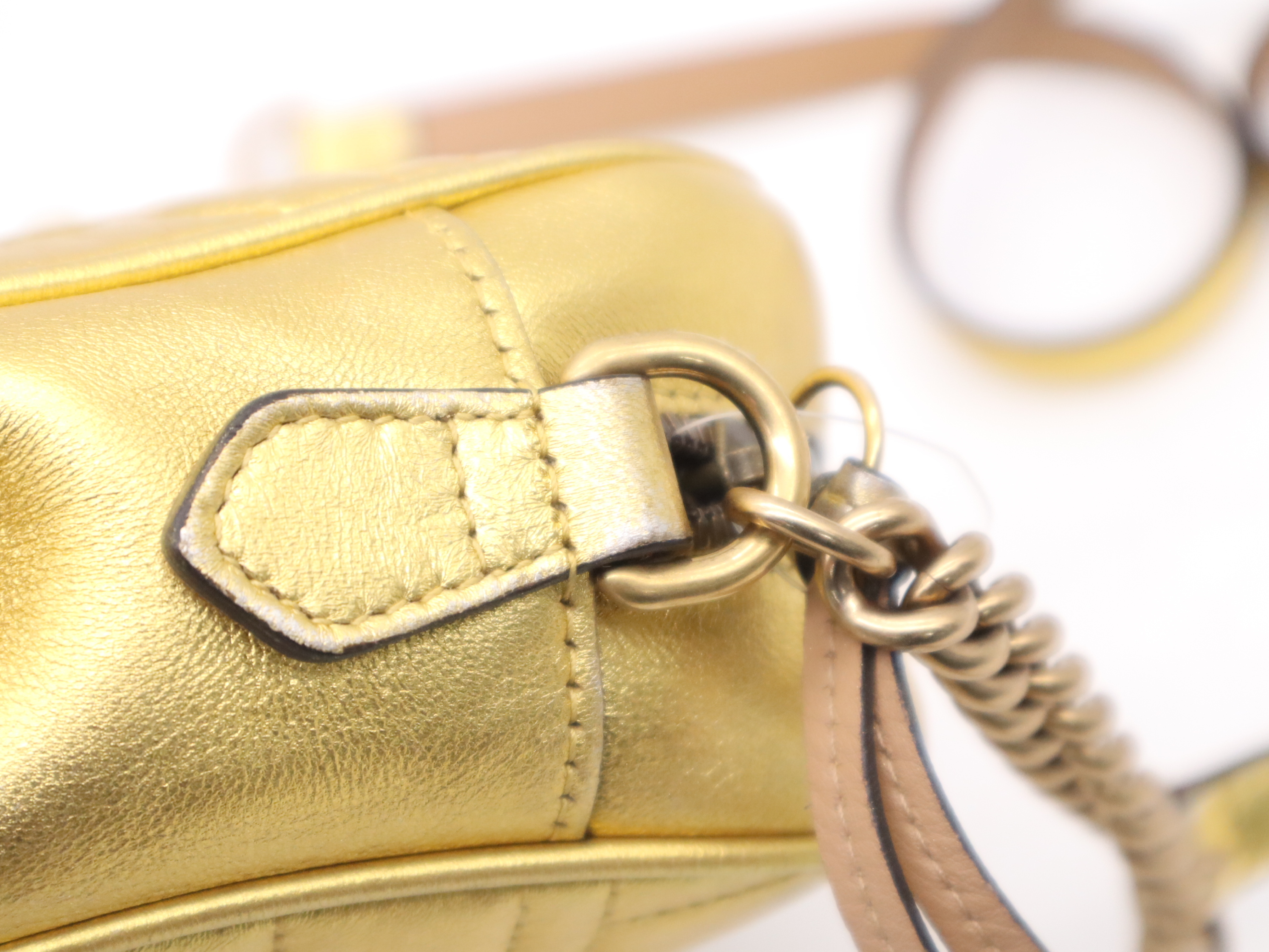 447632 Leather GG Marmont Shoulder Bag Gold Jewel Shoulder Bag — view 7
