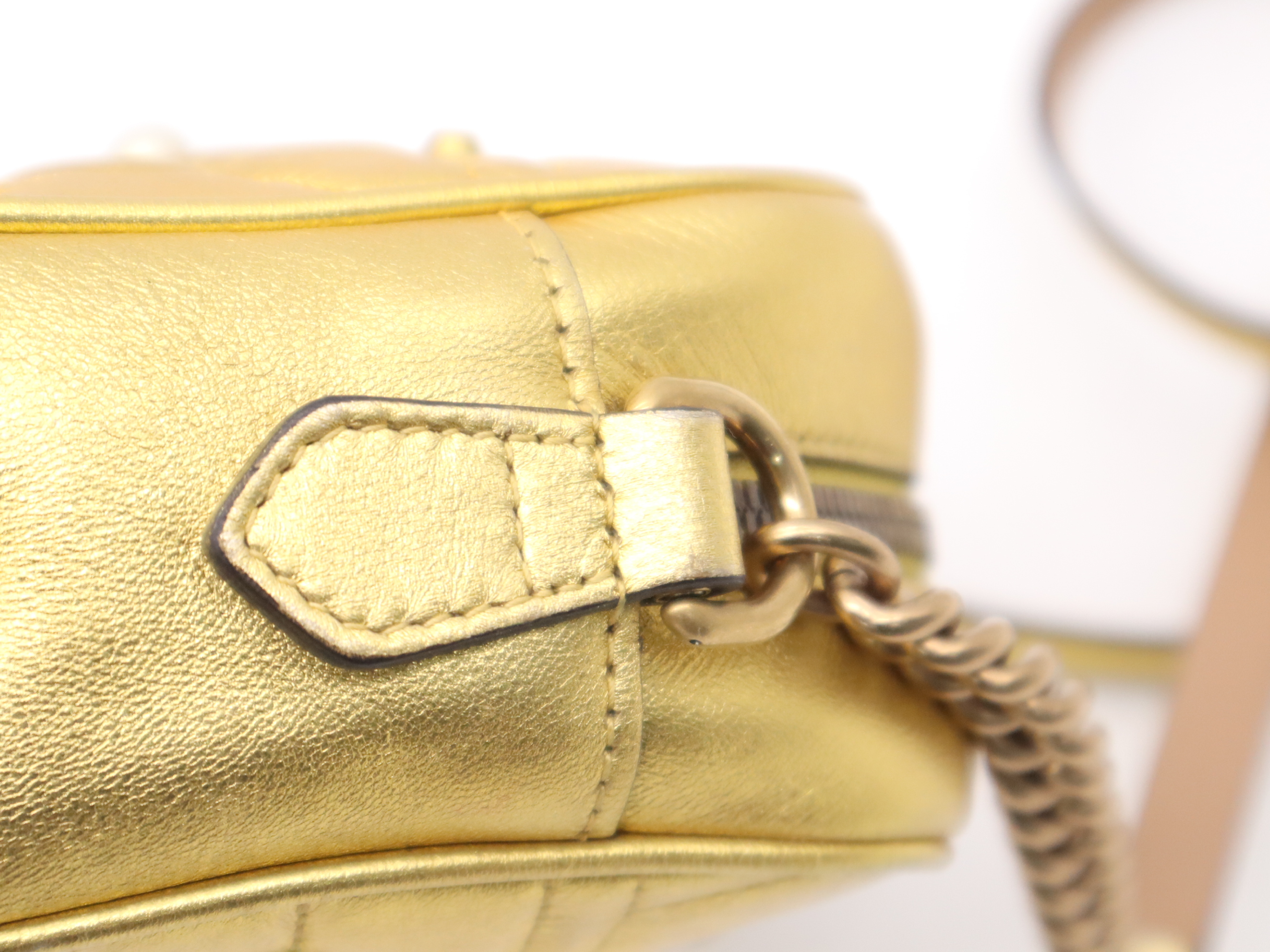 447632 Leather GG Marmont Shoulder Bag Gold Jewel Shoulder Bag — view 8