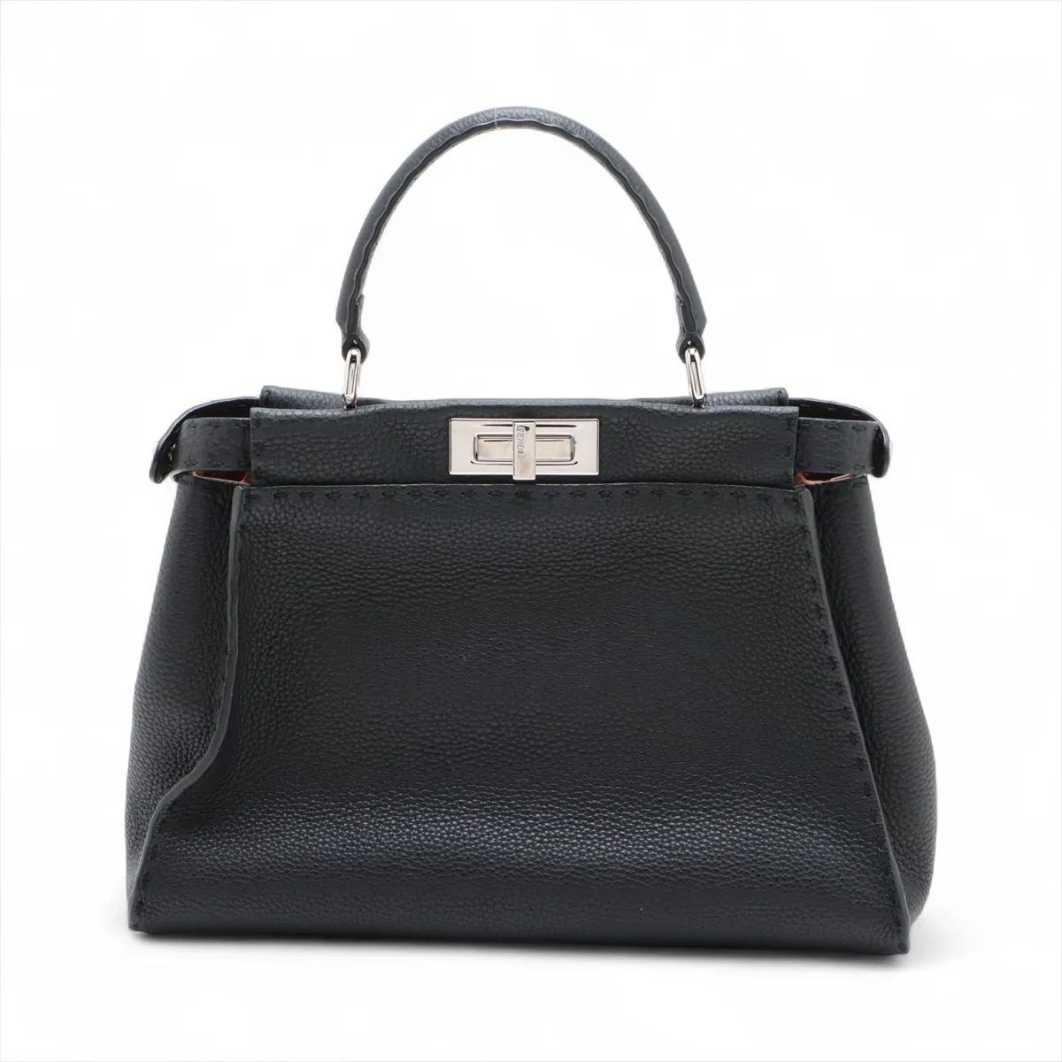 Peekaboo Regular Selleria Leather 2-Way Handbag, Black 8BN290 — view 2