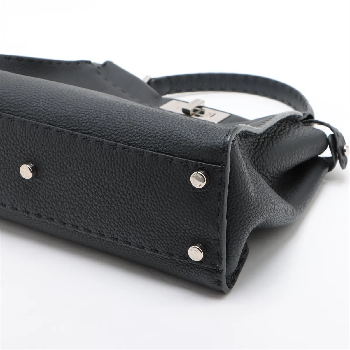 Peekaboo Regular Selleria Leather 2-Way Handbag, Black 8BN290 — view 3