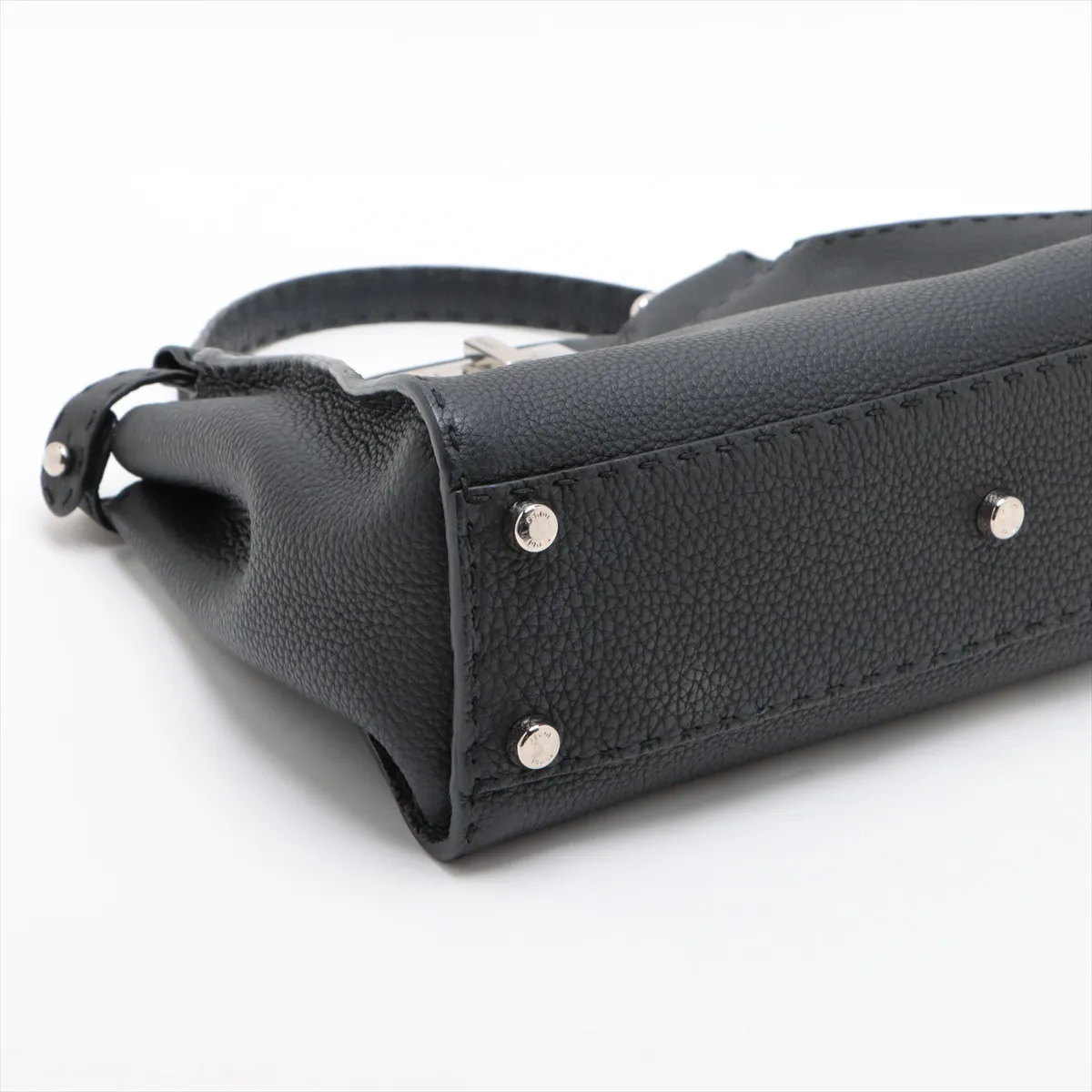 Peekaboo Regular Selleria Leather 2-Way Handbag, Black 8BN290 — view 4