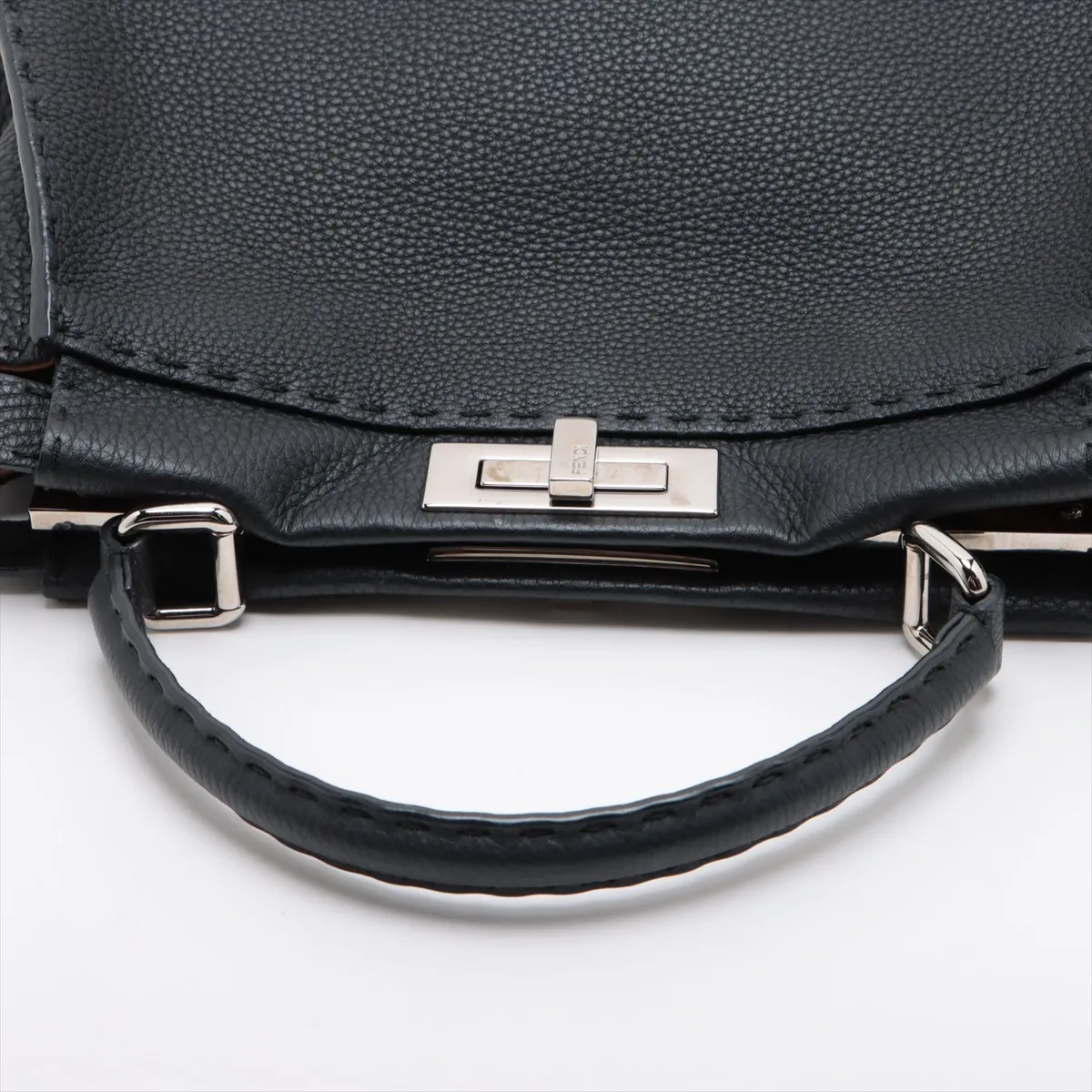 Peekaboo Regular Selleria Leather 2-Way Handbag, Black 8BN290 — view 5