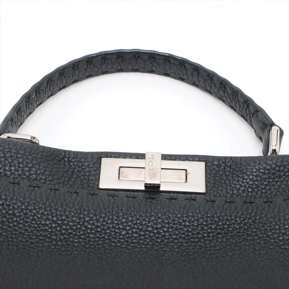 Peekaboo Regular Selleria Leather 2-Way Handbag, Black 8BN290 — view 6