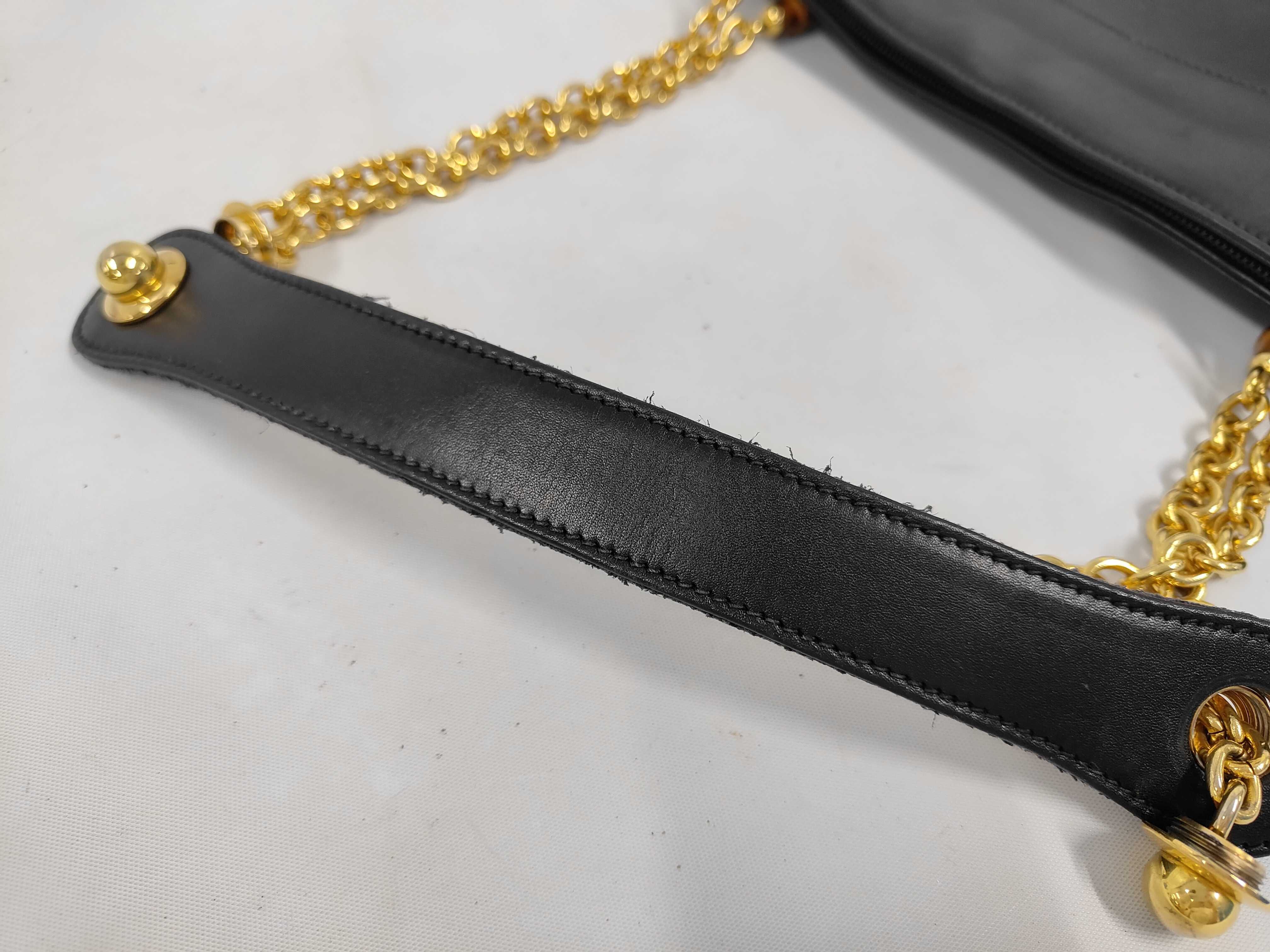 Bamboo Chain Leather Tote Bag — view 5