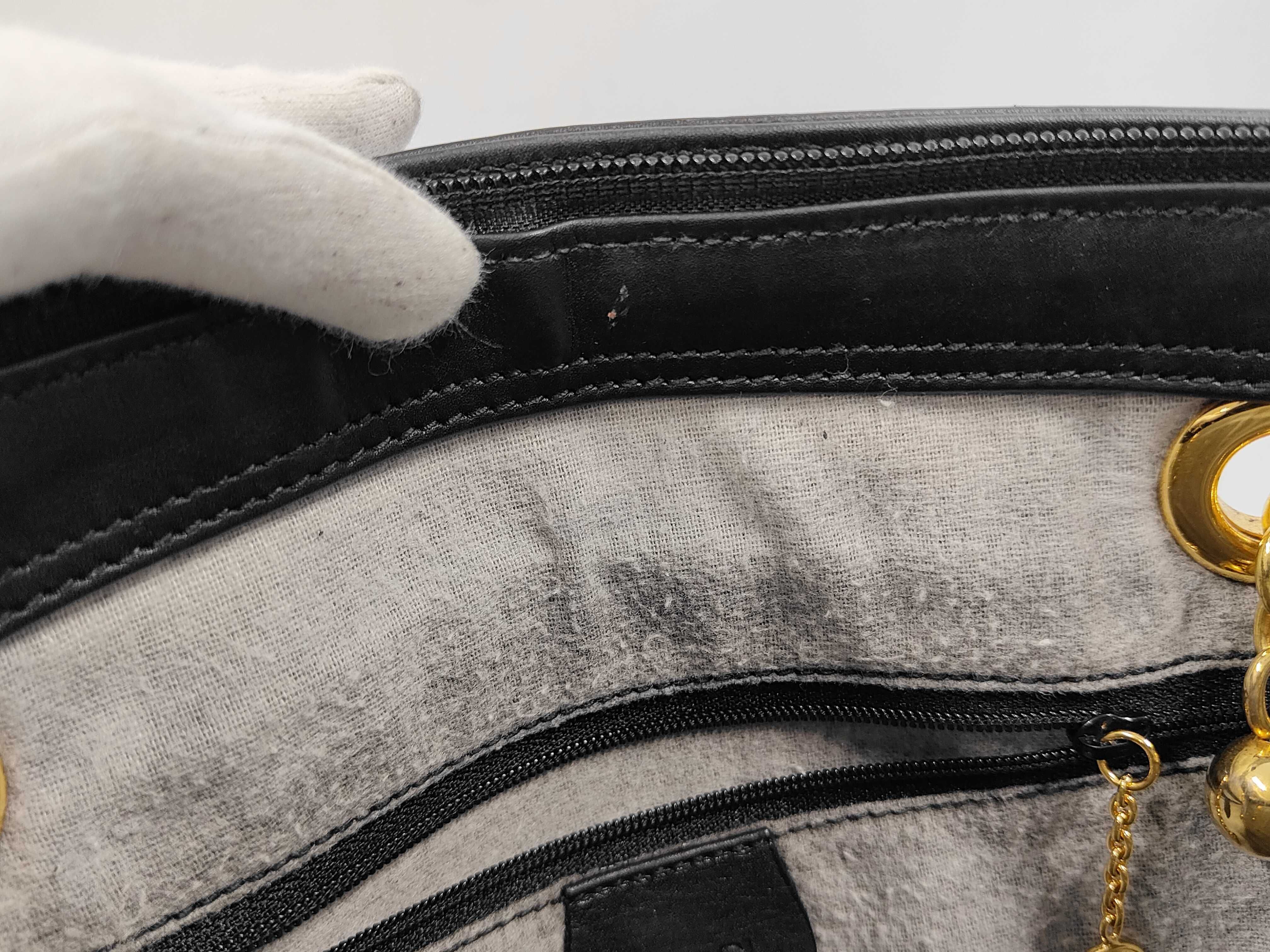 Bamboo Chain Leather Tote Bag — view 10