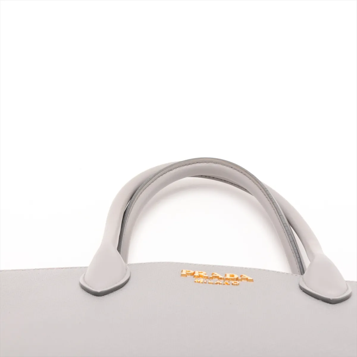 Vitello Daino Leather Handbag, Gray, 1BA153 — view 6