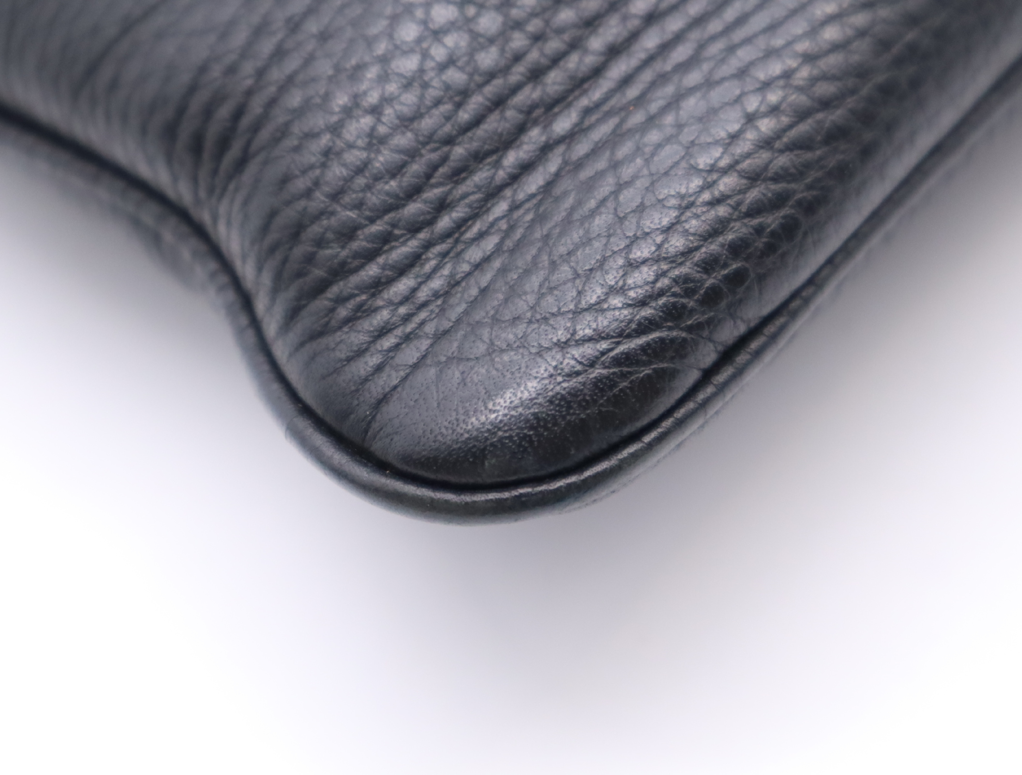 Leather Logo Shoulder Bag, Crossbody, No Gusset, Black, Silver Hardware — view 6