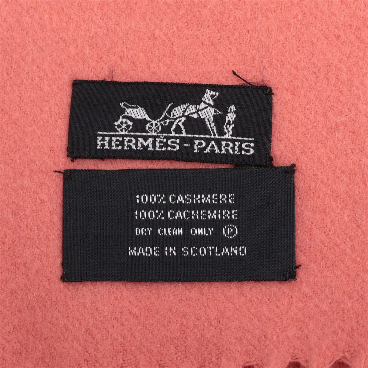 logo scarf, cashmere, pink. Shows wear, — view 3