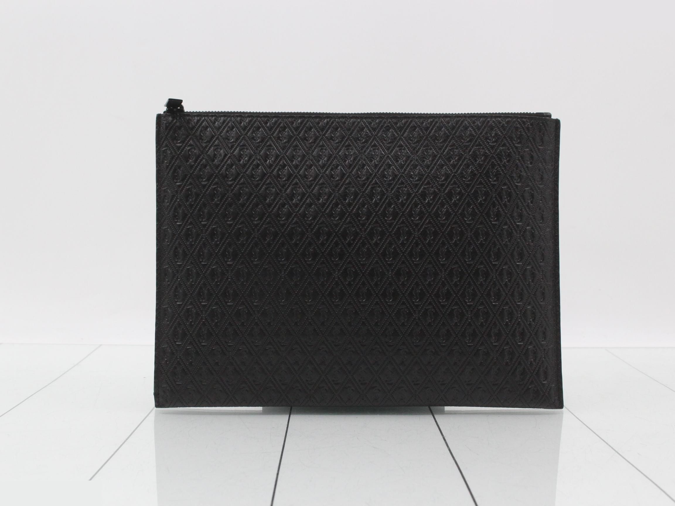 Le Monogram Leather Black Clutch Bag