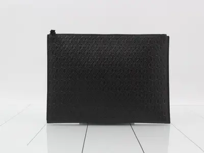 Le Monogram Leather Black Clutch Bag