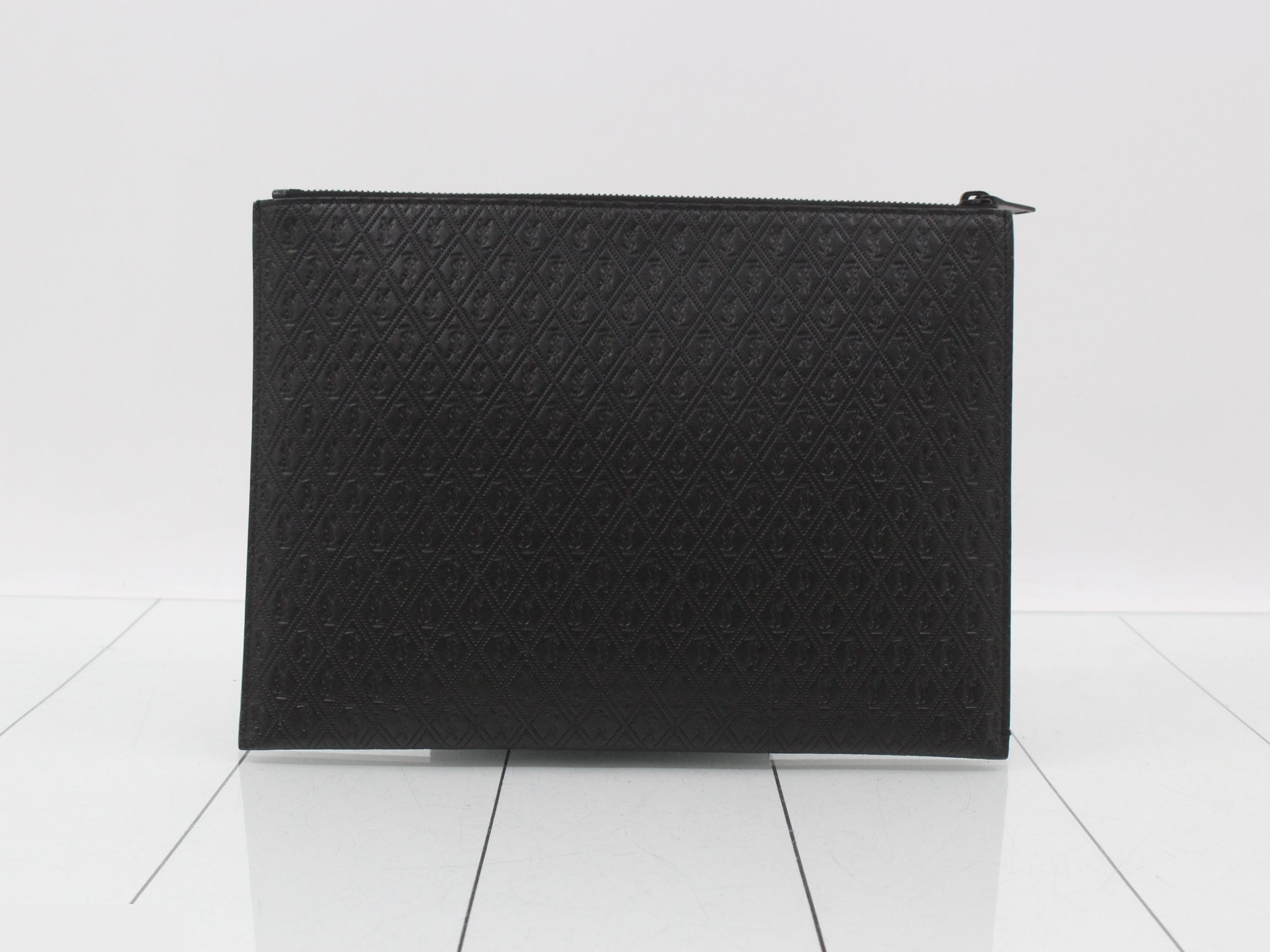 Le Monogram Leather Black Clutch Bag — view 2