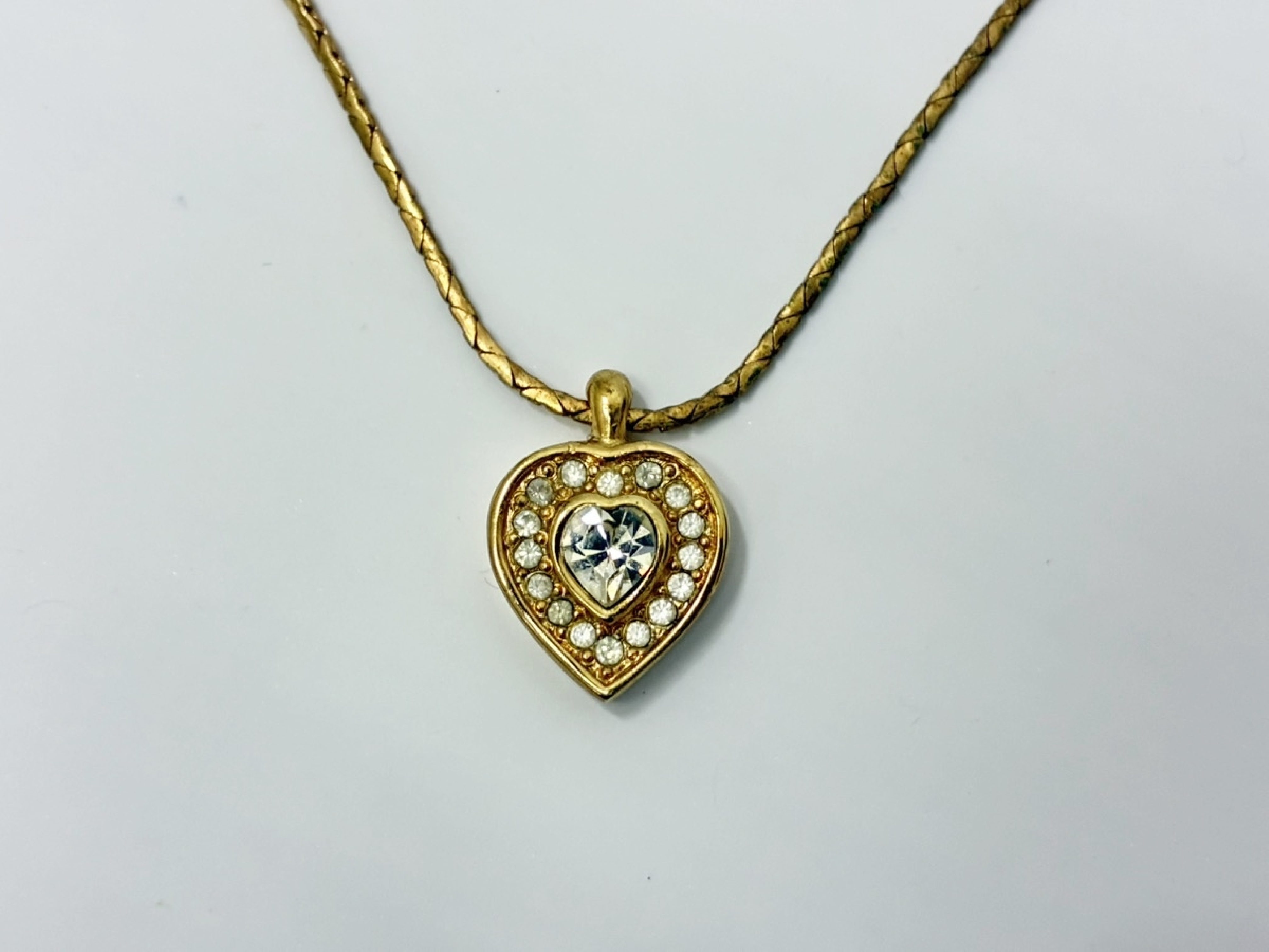 Heart Rhinestone Necklace GP Necklace — view 2