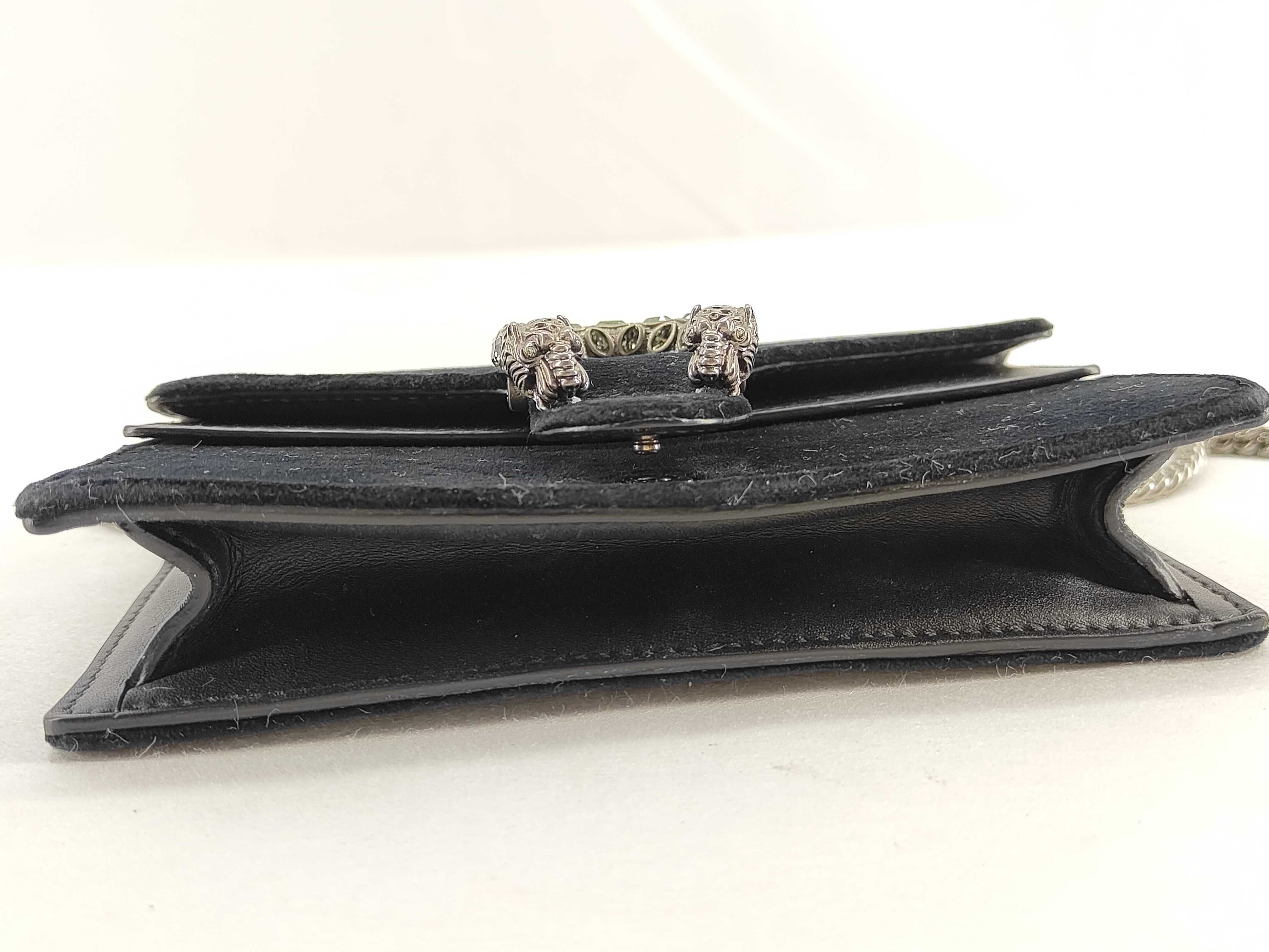 Dionysus Velour x Leather Wallet Black 476432 Shoulder Bag — view 7