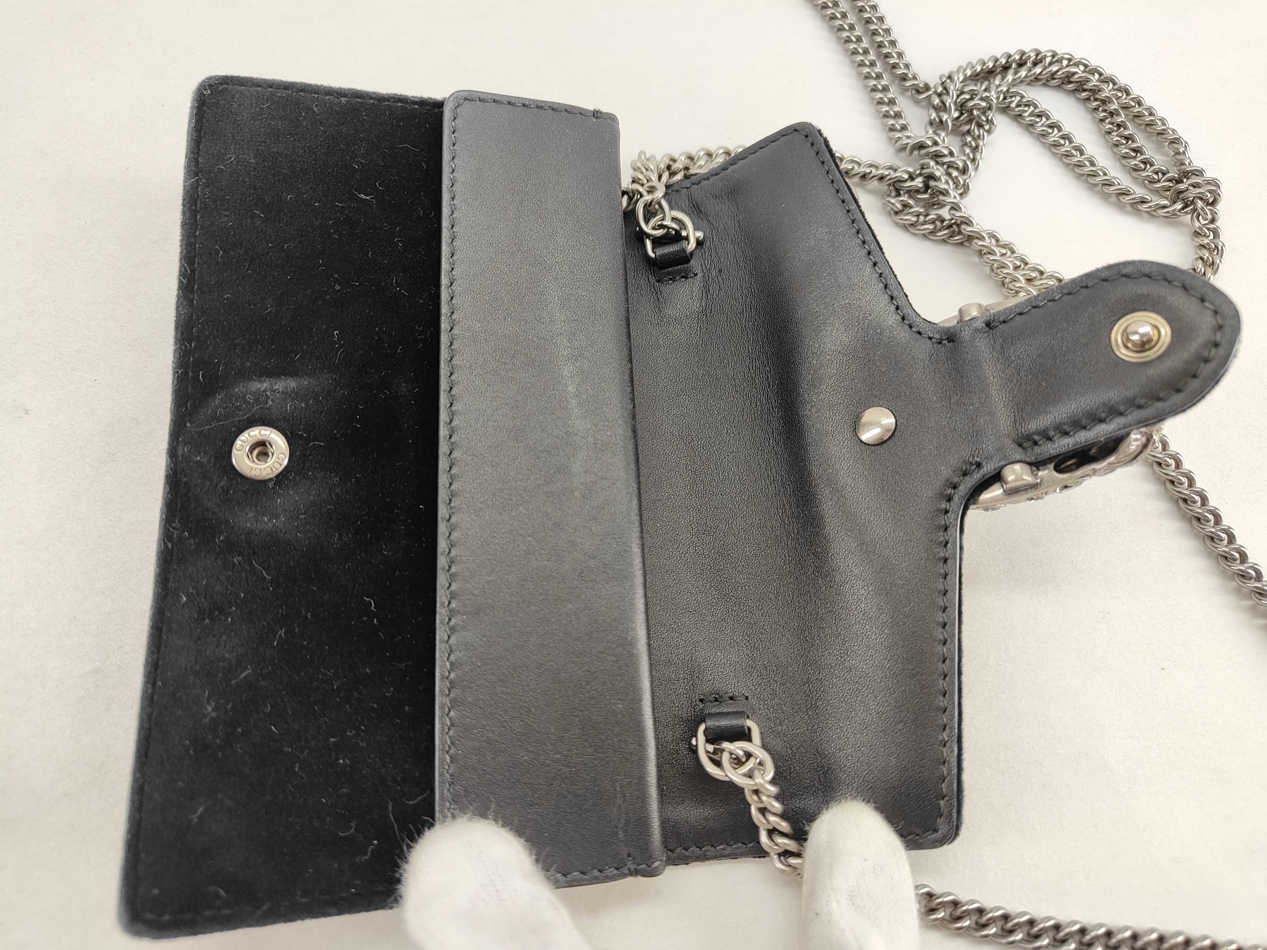 Dionysus Velour x Leather Wallet Black 476432 Shoulder Bag — view 9