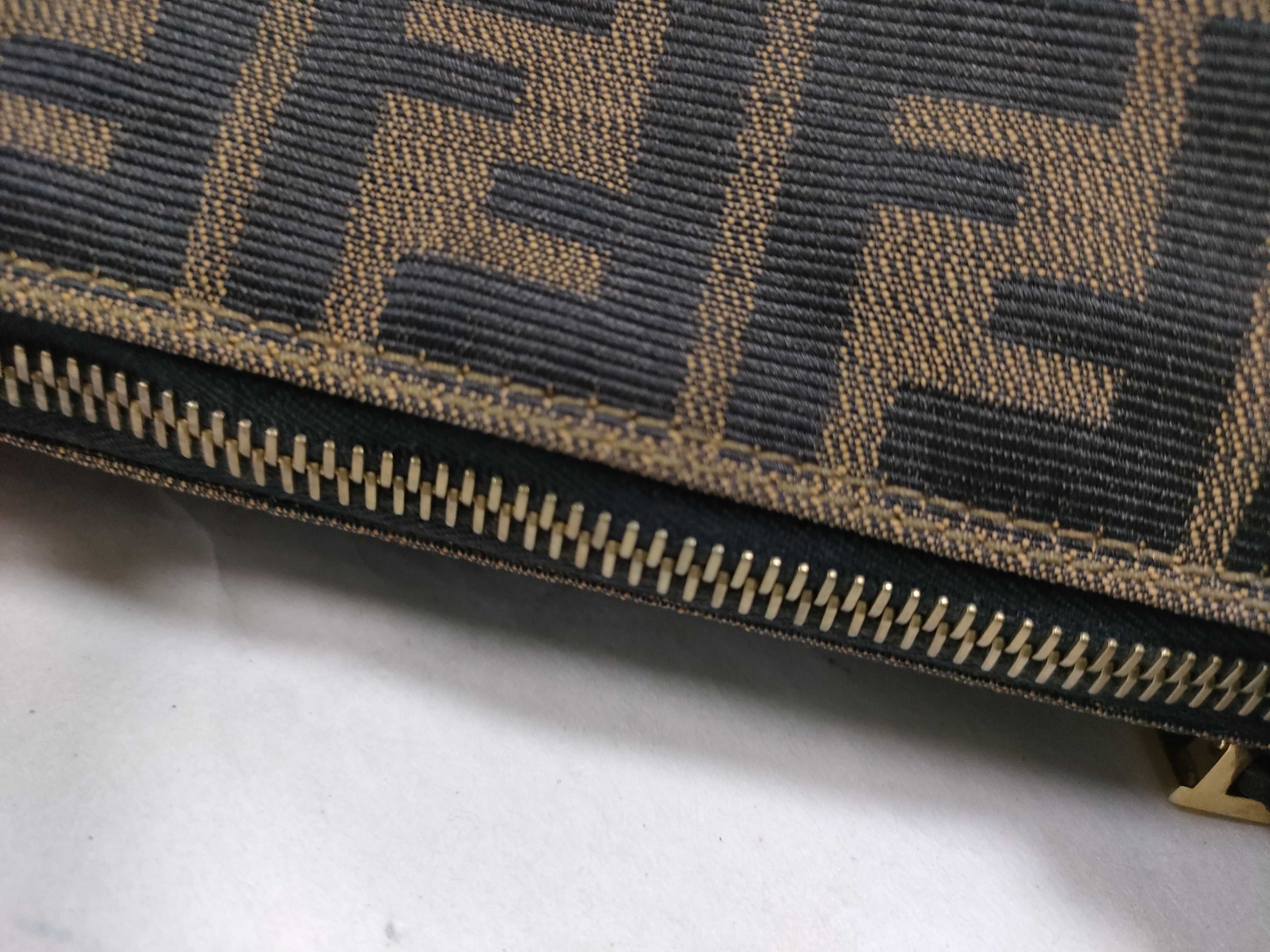 Zucca pattern canvas and leather tote bag, brown tote bag — view 6