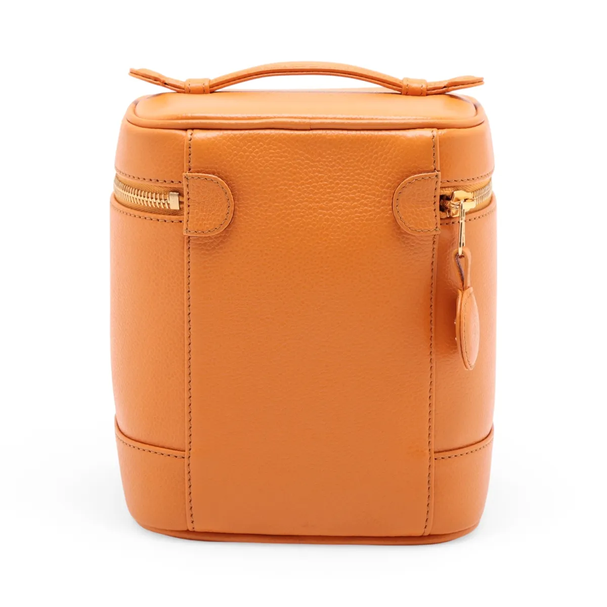 Coco Mark Caviar Skin Vanity Bag, Orange with Gold Hardware, 5345445 (Serial Number 5) — view 2