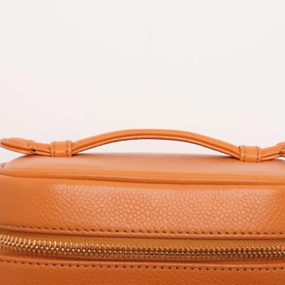 Coco Mark Caviar Skin Vanity Bag, Orange with Gold Hardware, 5345445 (Serial Number 5) — view 6