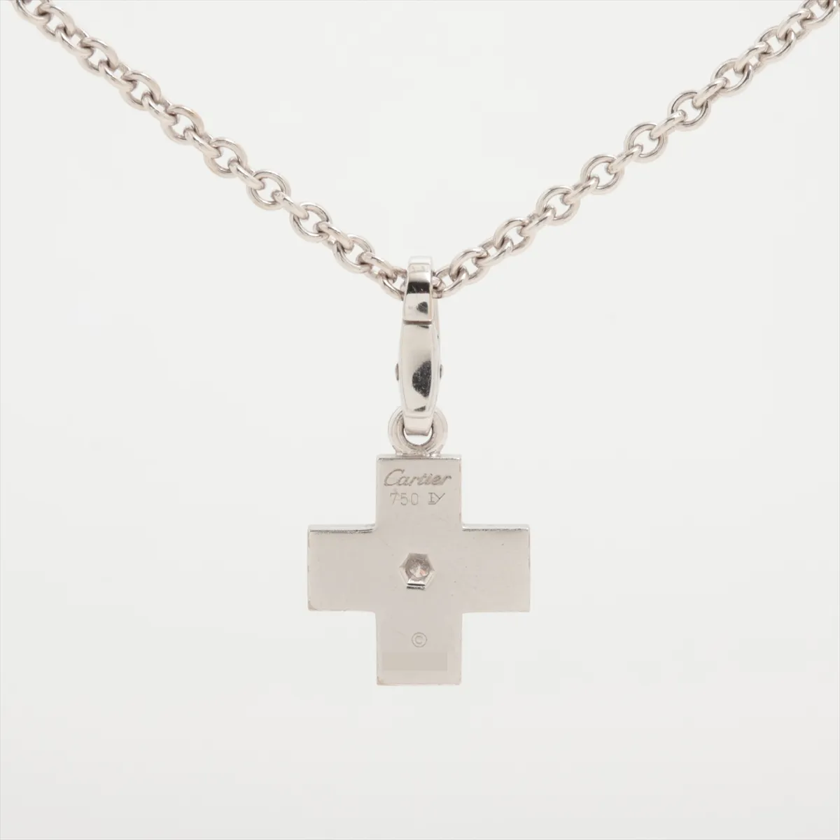 Cross Diamond Charm Necklace, 750 (WG), 12.9g, CQ4959 CJ4845 — view 2