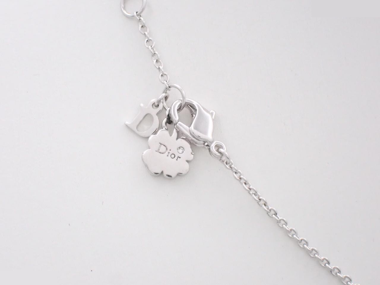 necklace, ribbon design, rhinestones, silver chain, approximately 44cm. — view 2