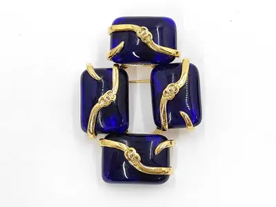 Gripoix Brooch Blue/GP