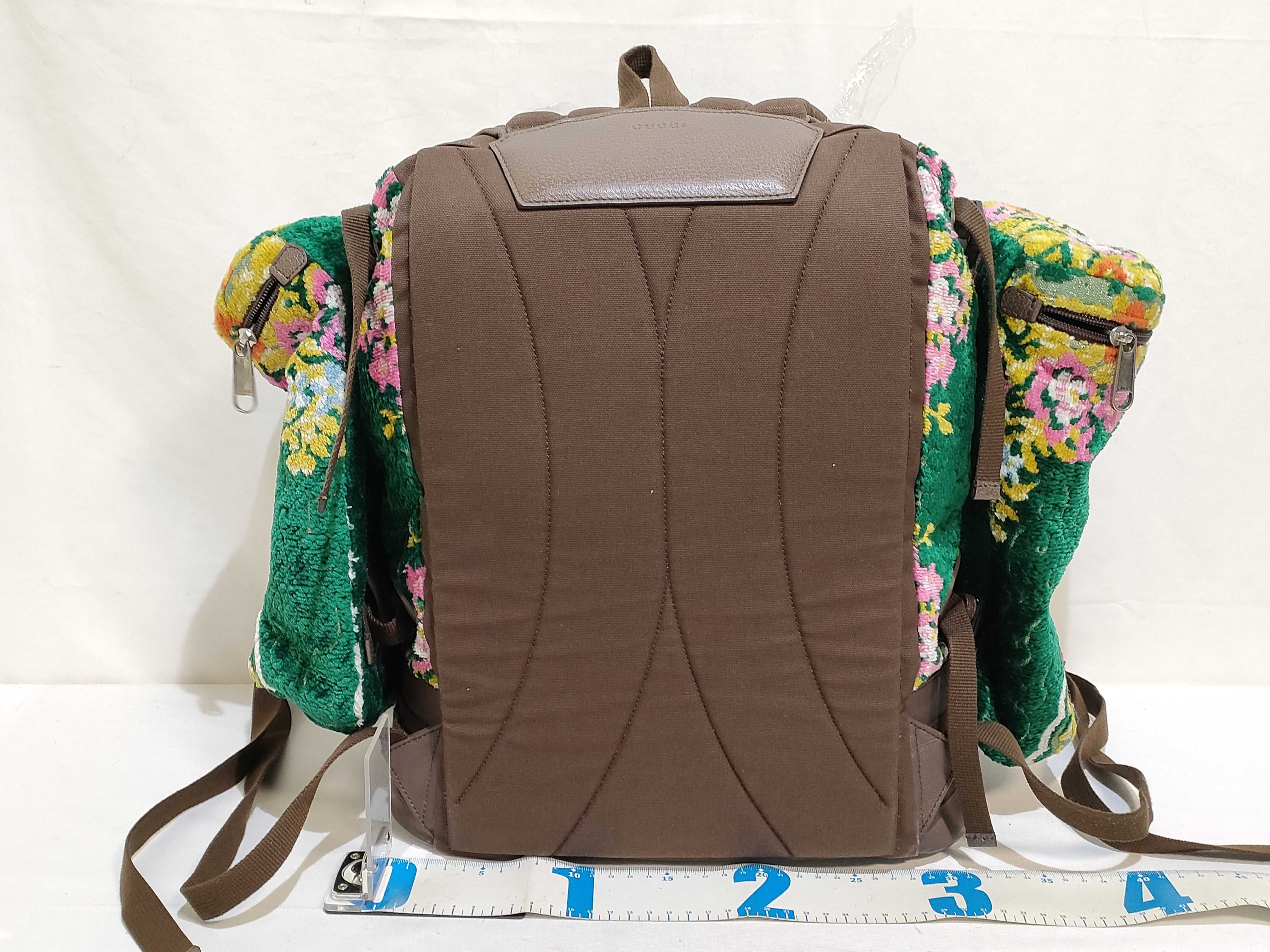 Jacquard Velvet Backpack, Green, 562911 (Rucksack) — view 2