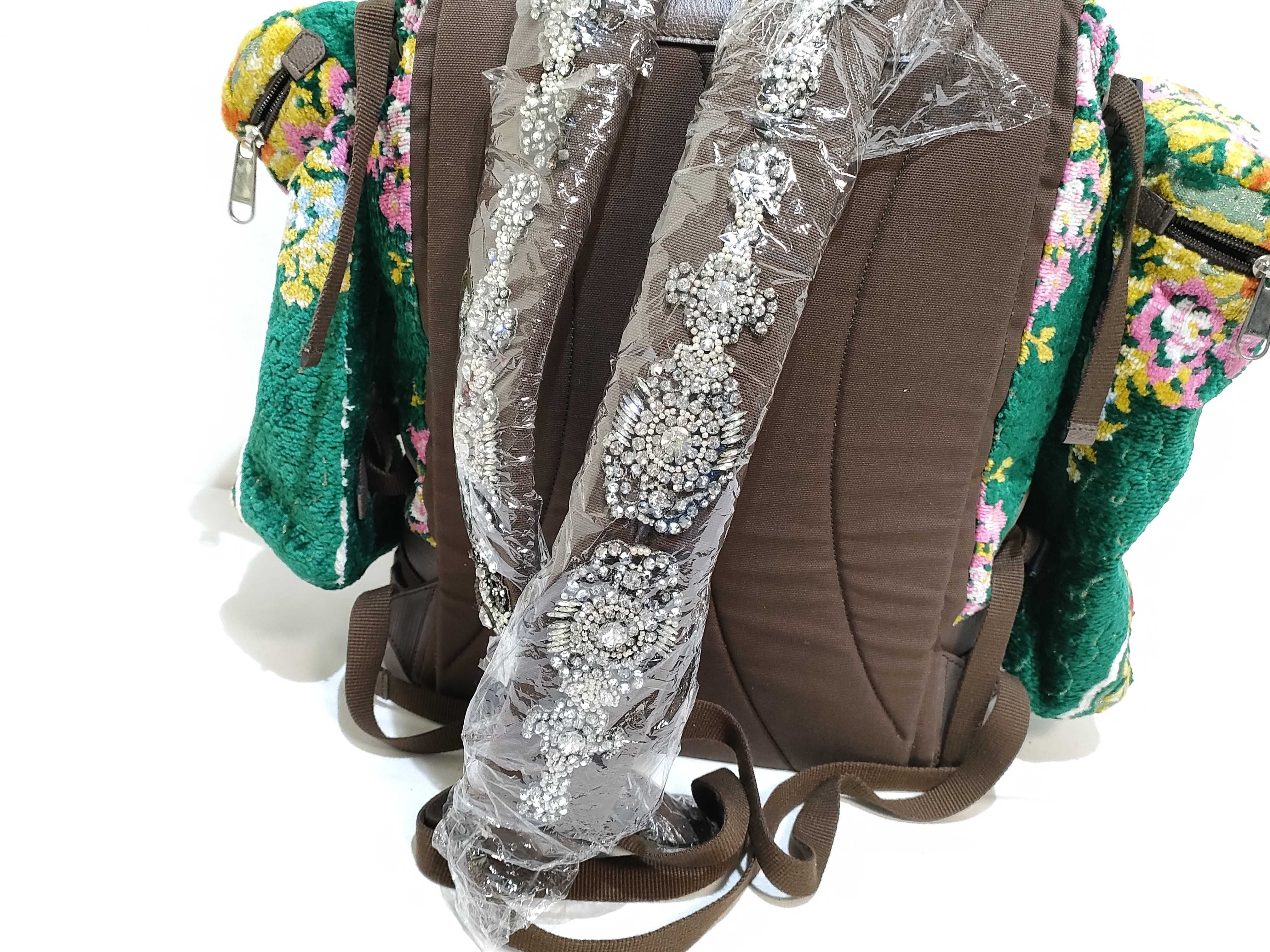 Jacquard Velvet Backpack, Green, 562911 (Rucksack) — view 3