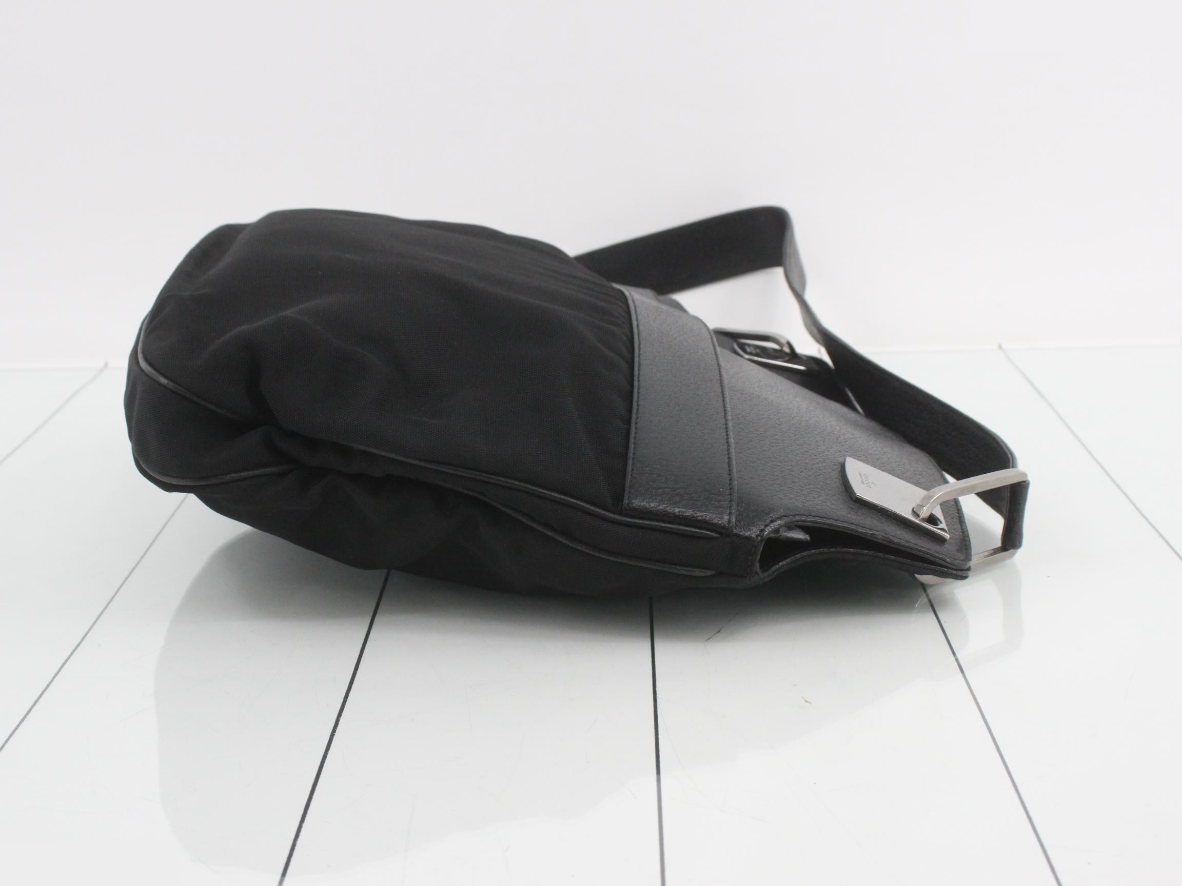 leather nylon shoulder bag — view 3