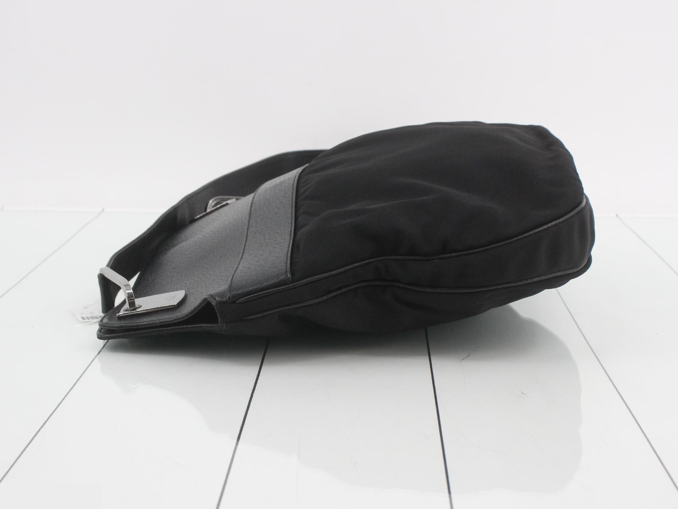 leather nylon shoulder bag — view 4