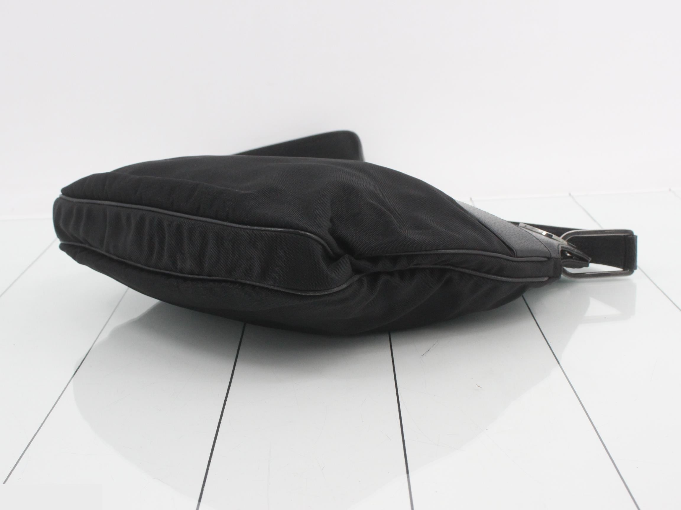 leather nylon shoulder bag — view 6