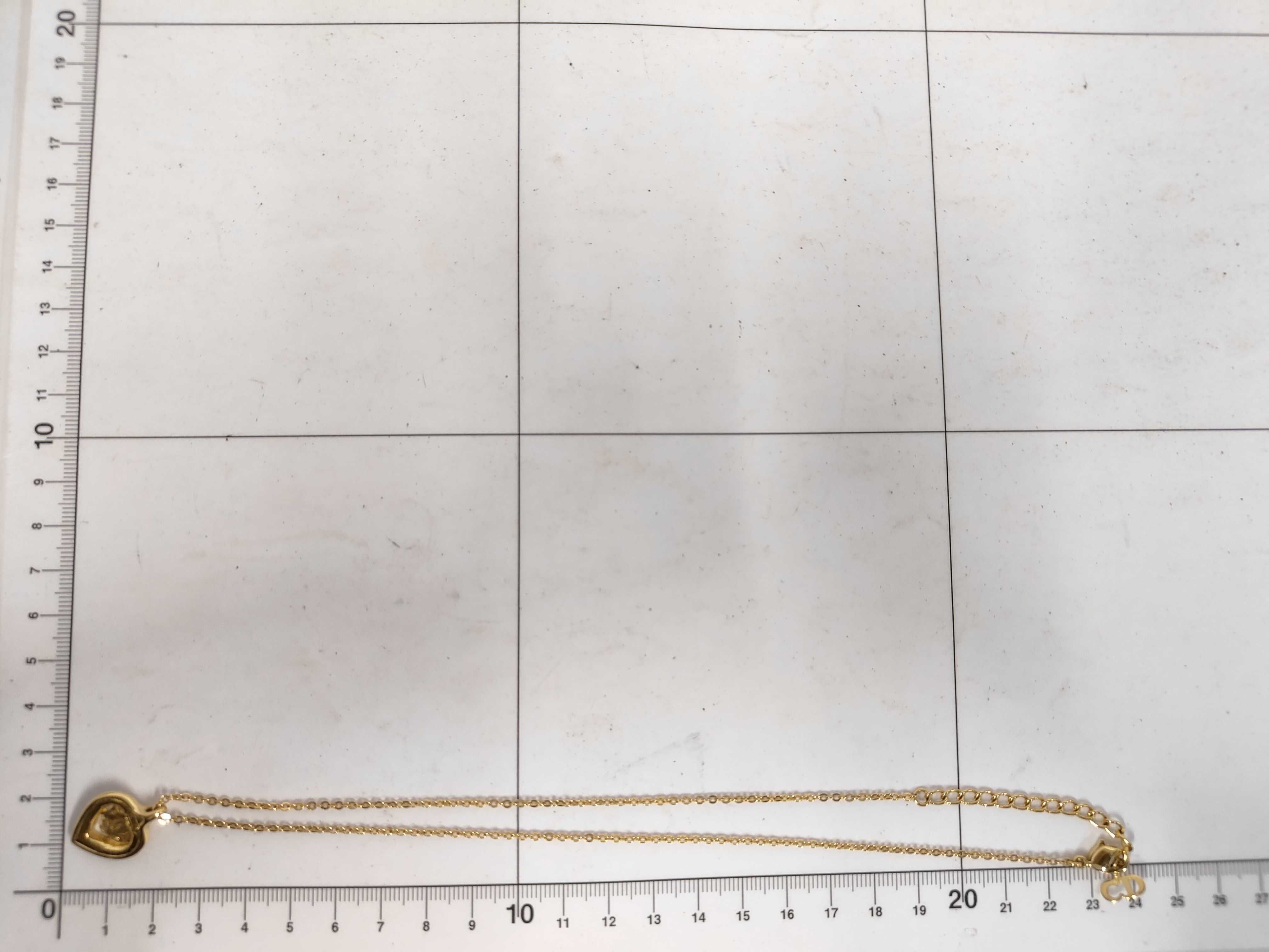 Heart Rhinestone Necklace, Gold Necklace — view 7