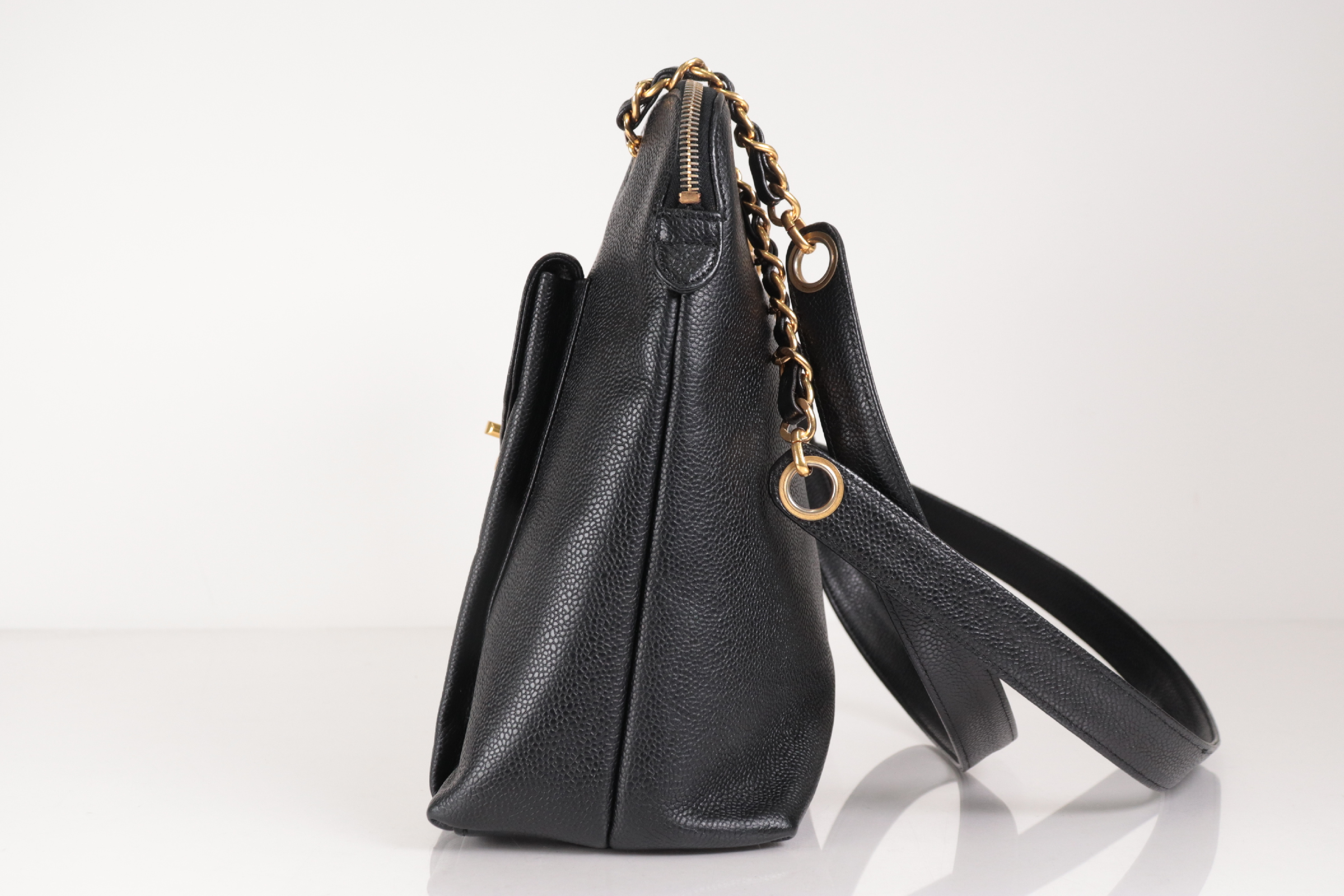 Turnlock Caviar Chain Tote, Series 3 Tote Bag — view 3