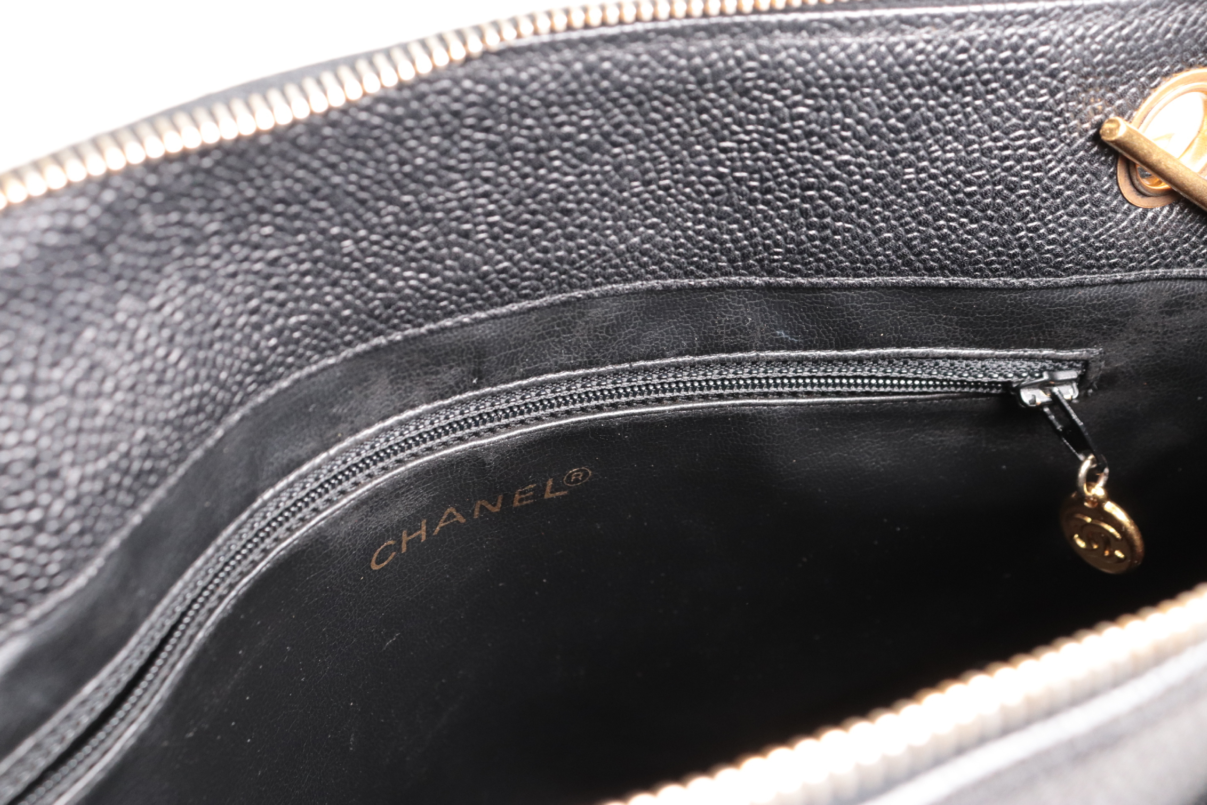Turnlock Caviar Chain Tote, Series 3 Tote Bag — view 8