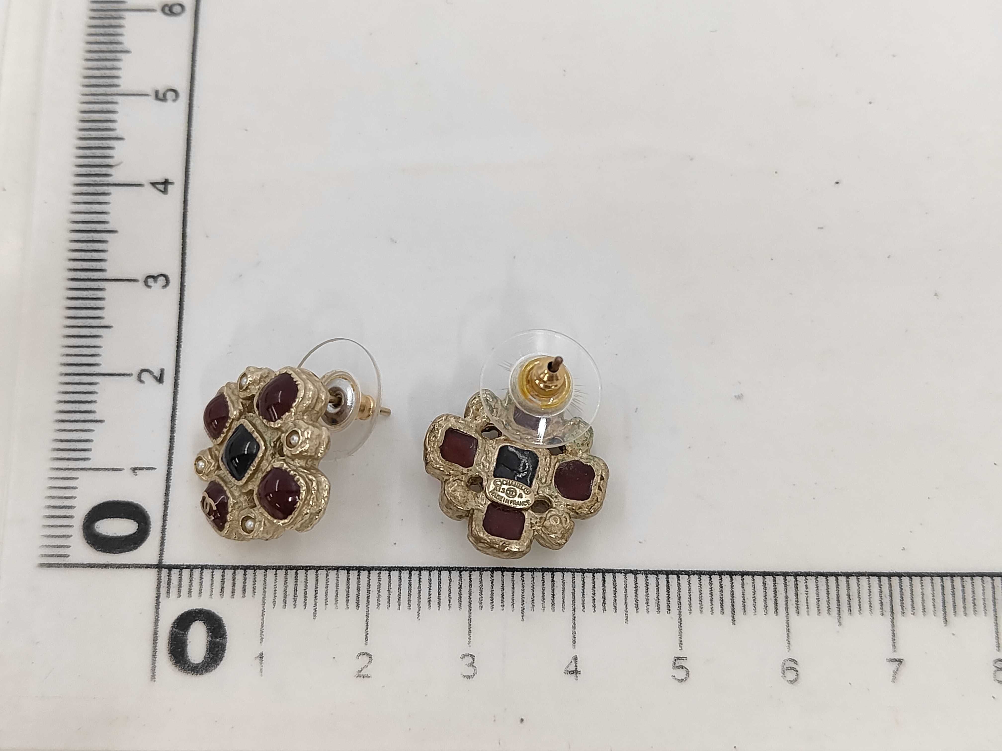 earrings, colored stone, Coco Mark, pearl, A13A. — view 7