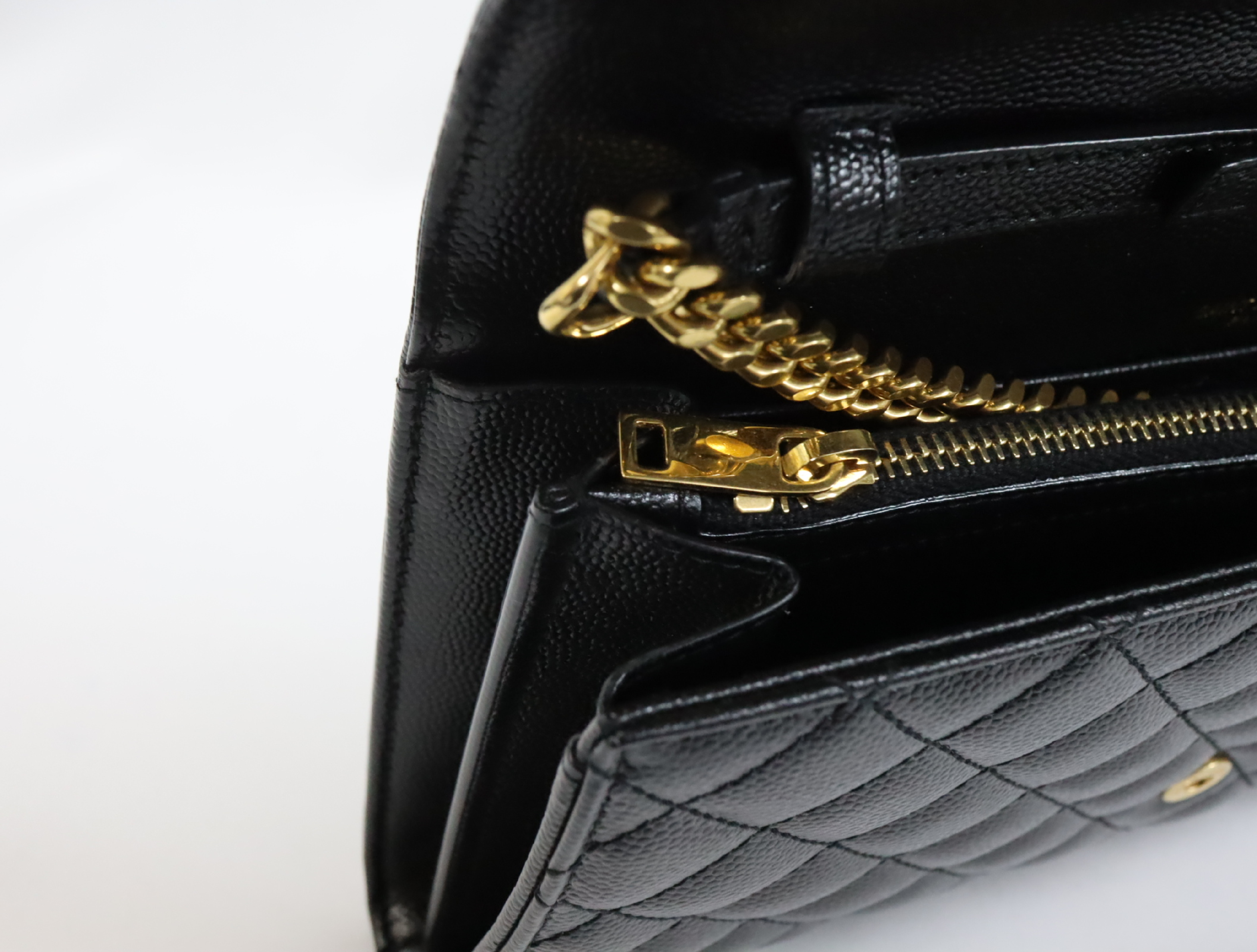 Leather Chain Shoulder Bag, Black, 620280 (Shoulder Bag) — view 13