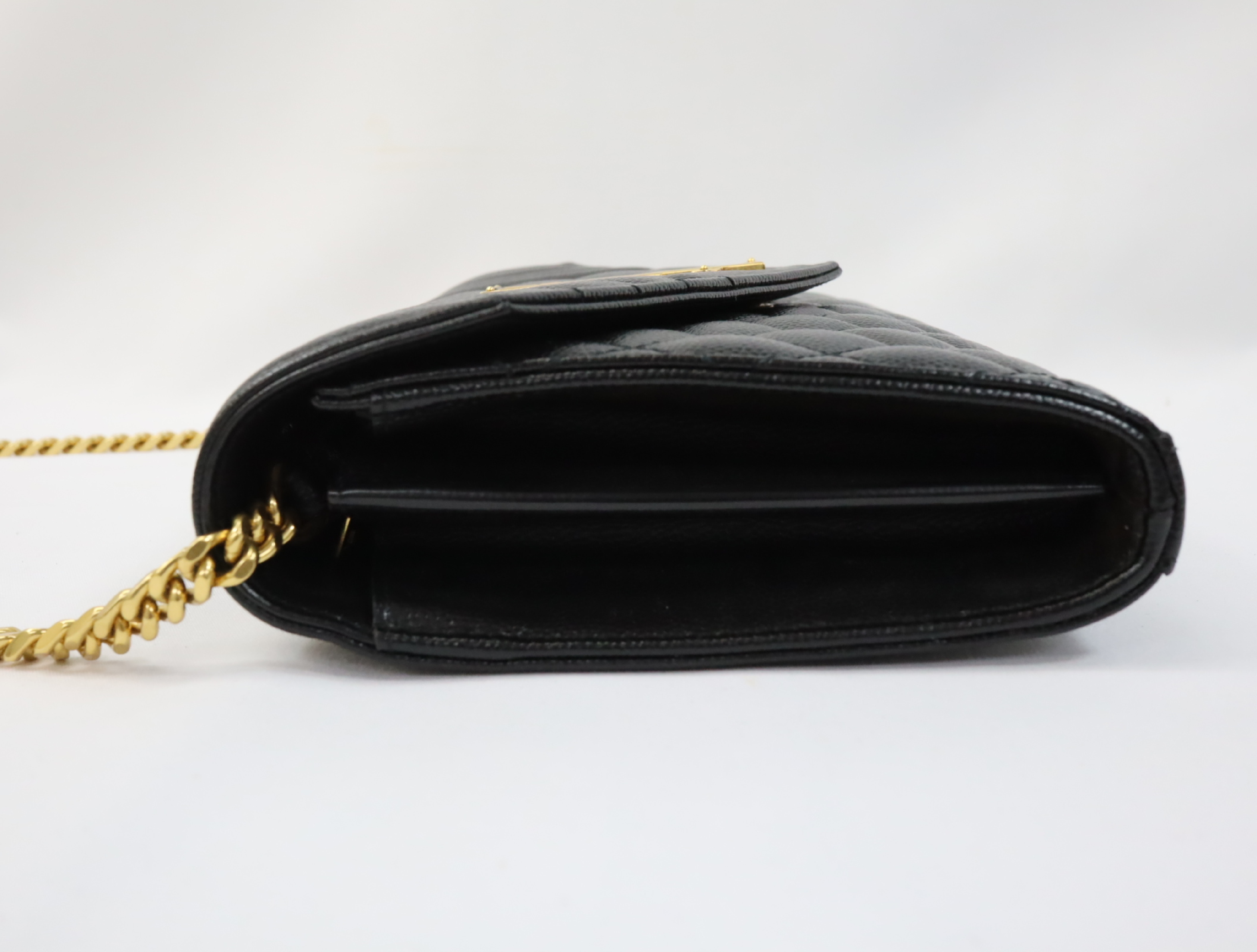 Leather Chain Shoulder Bag, Black, 620280 (Shoulder Bag) — view 4