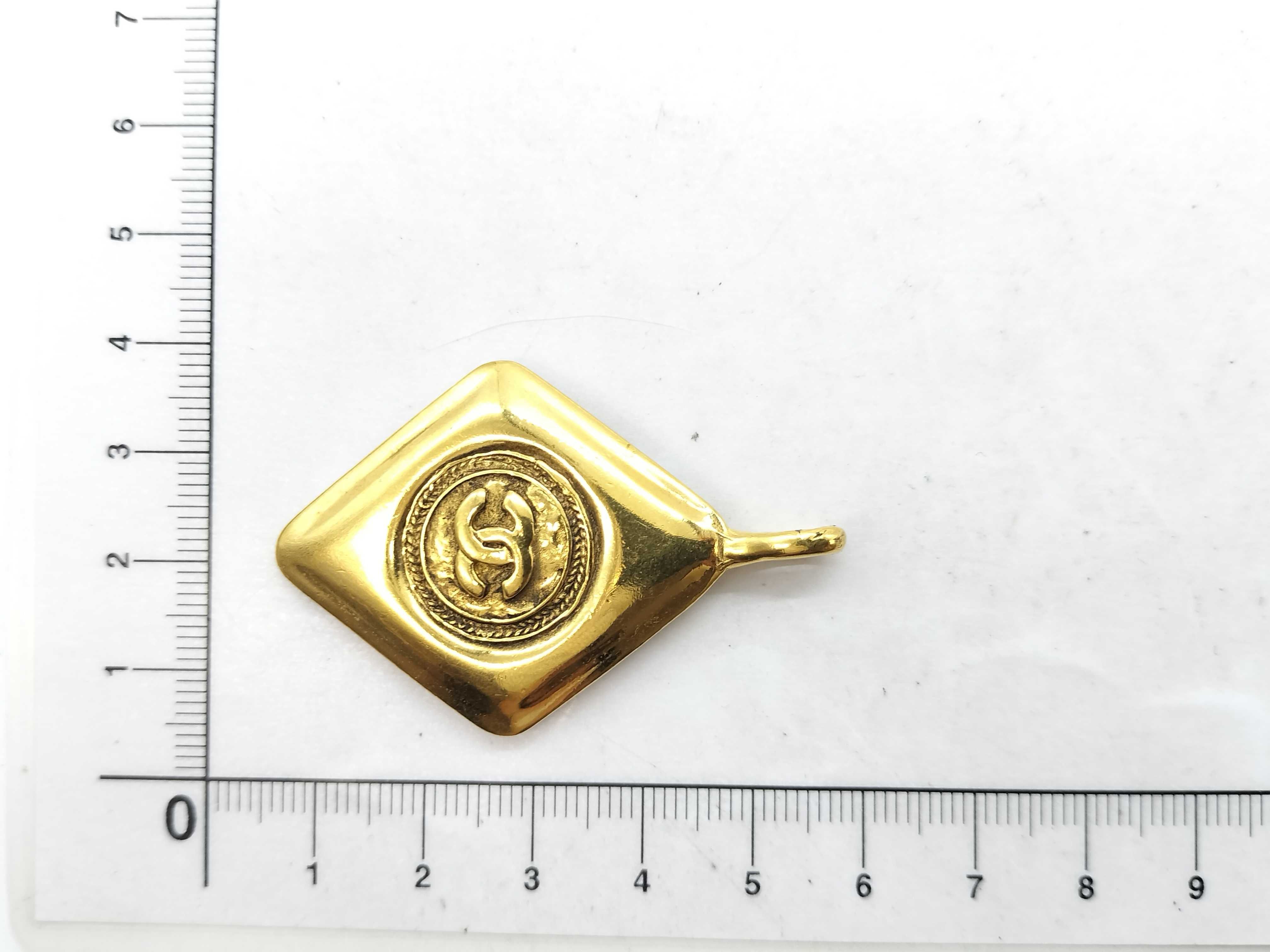 Vintage Coco Mark Square GP Necklace Pendant Top — view 5