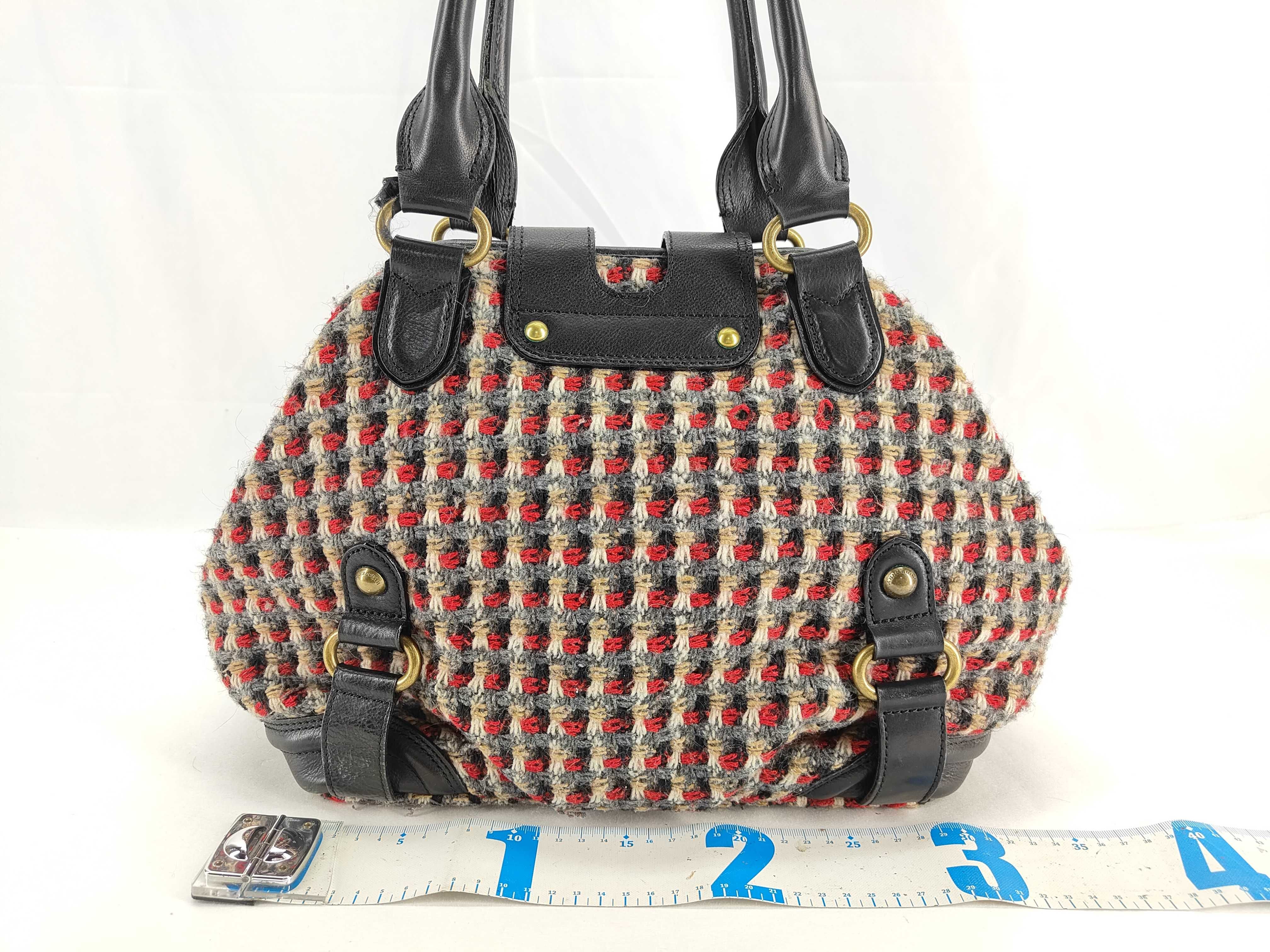 Blue Label Burberry Wool Check Handbag Shoulder Bag — view 2