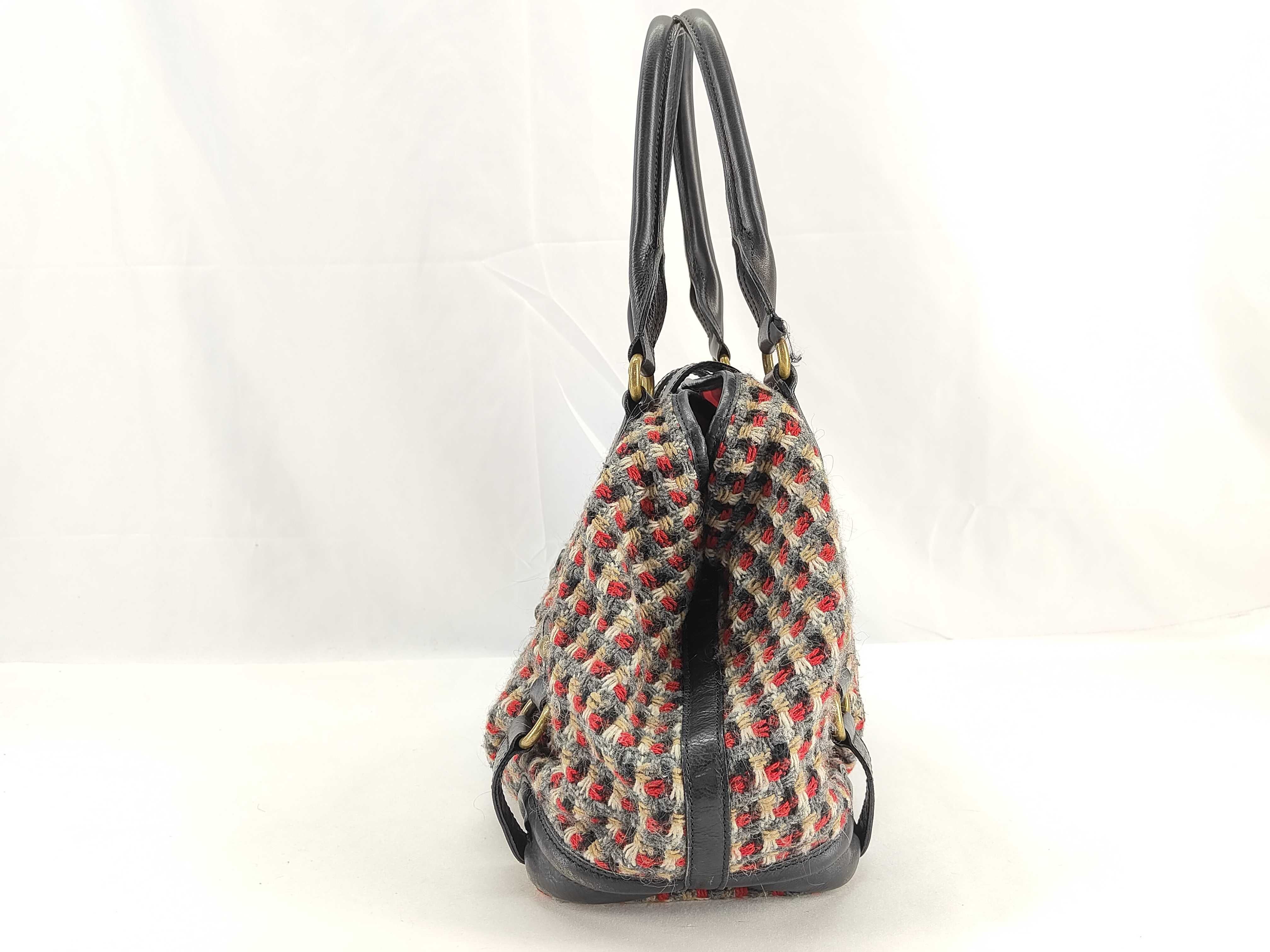 Blue Label Burberry Wool Check Handbag Shoulder Bag — view 3