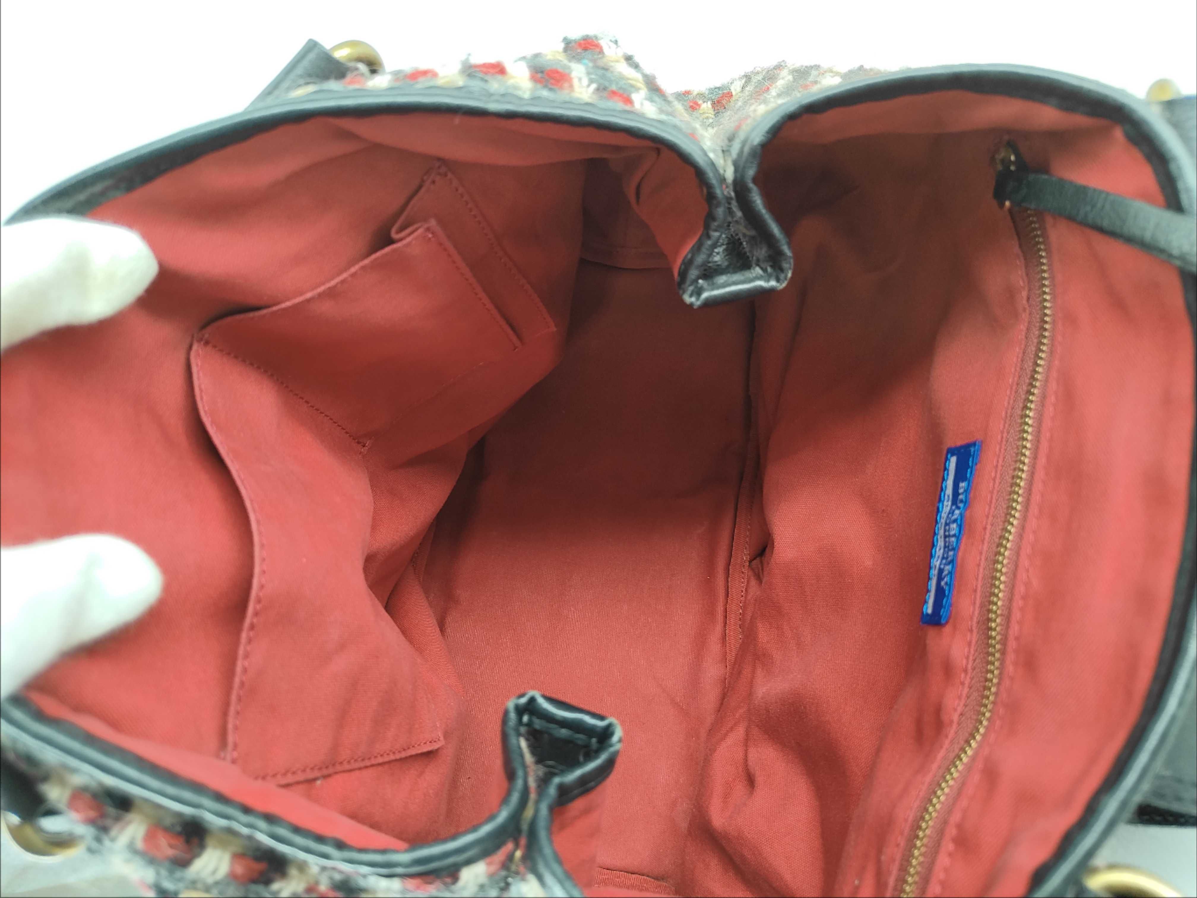 Blue Label Burberry Wool Check Handbag Shoulder Bag — view 10
