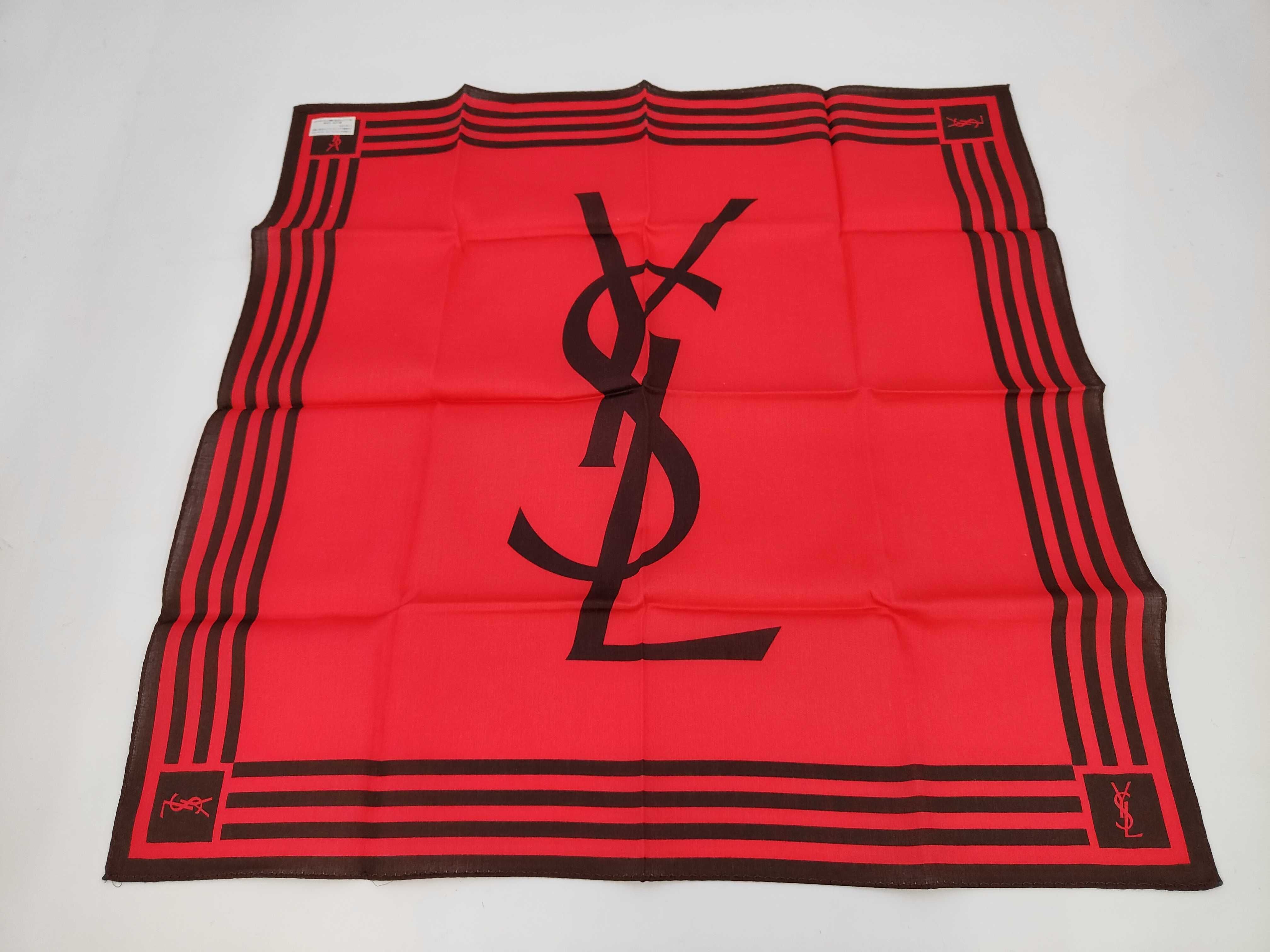 handkerchief/scarf (YSL, big logo, red) - other accessories.