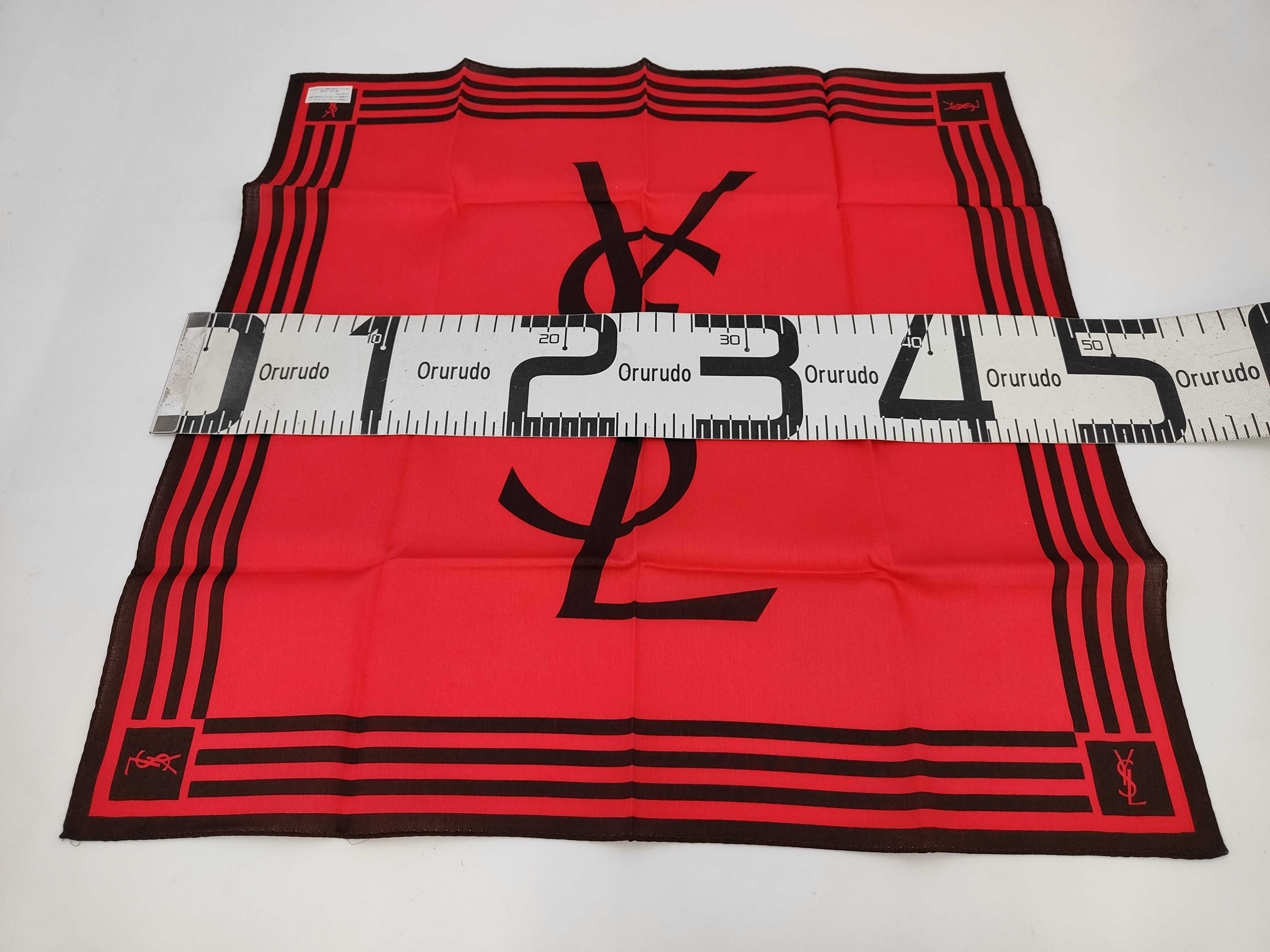 handkerchief/scarf (YSL, big logo, red) - other accessories. — view 2