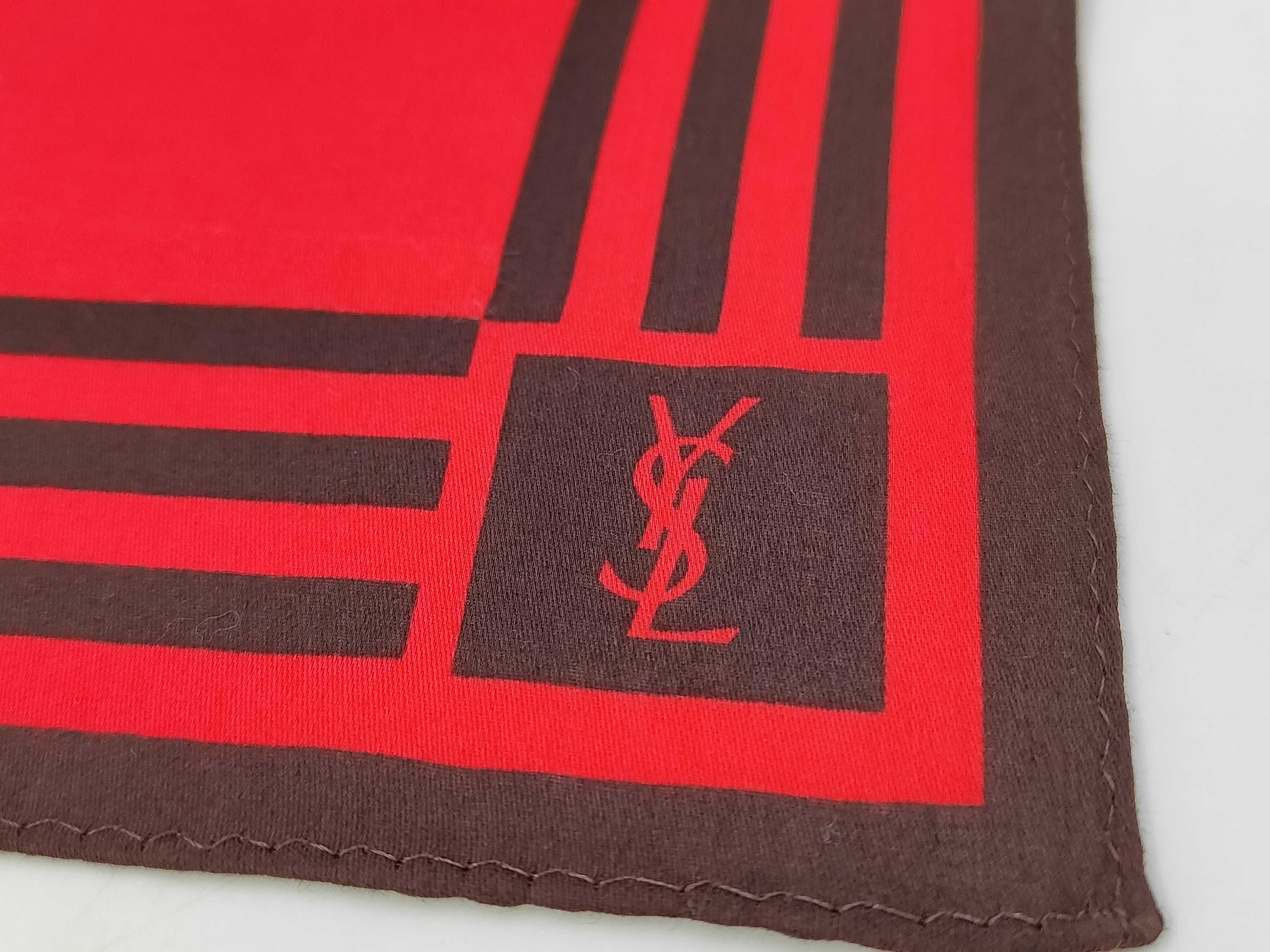 handkerchief/scarf (YSL, big logo, red) - other accessories. — view 3