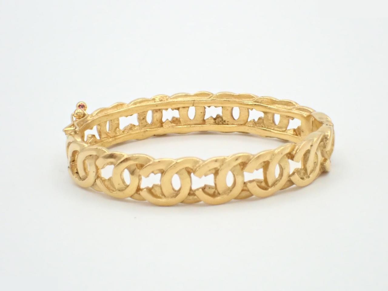 95A Coco Mark Bracelet/Bangle, Gold, with Box — view 2