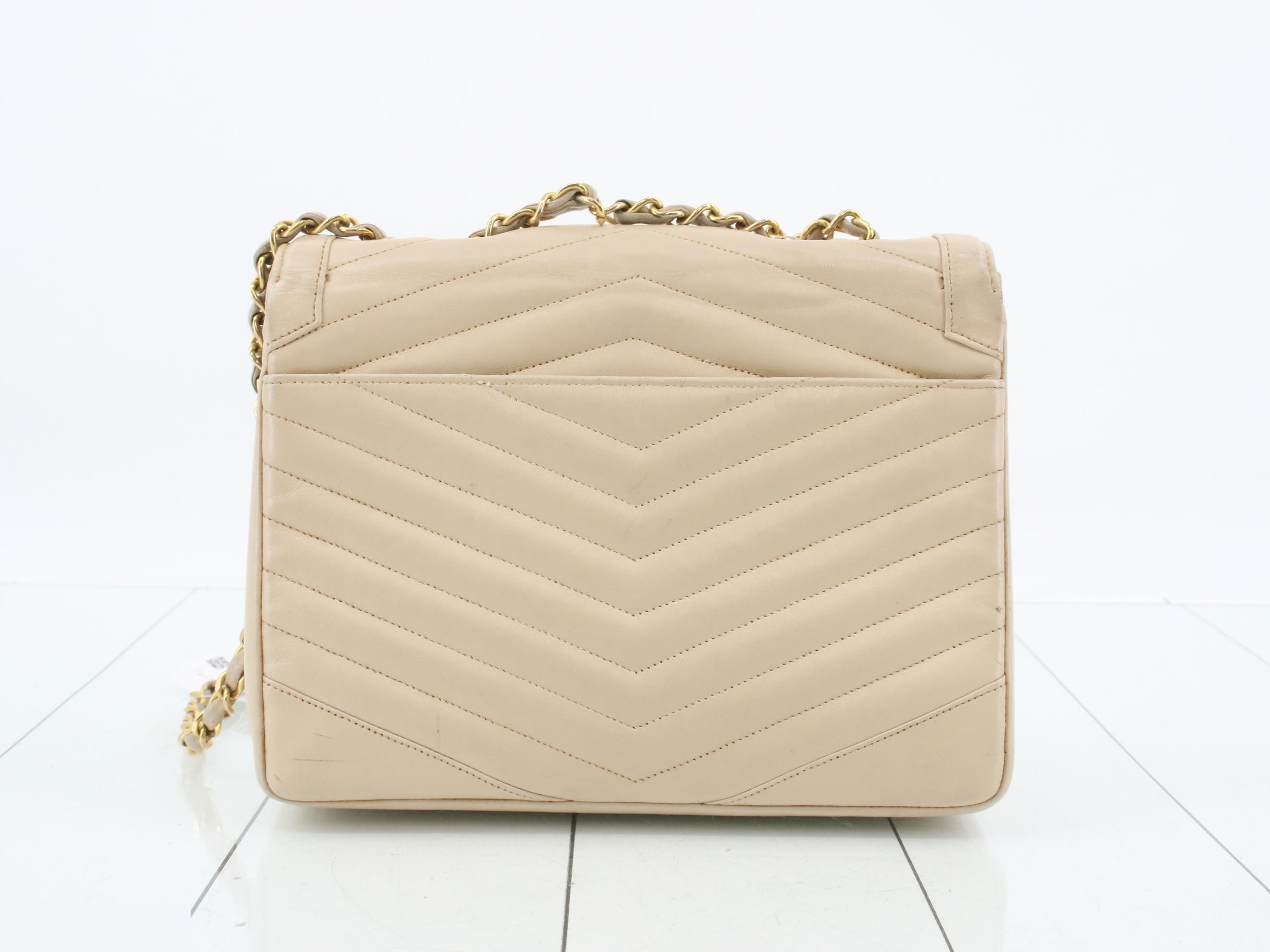 Chevron Gold Hardware Shoulder Bag — view 2