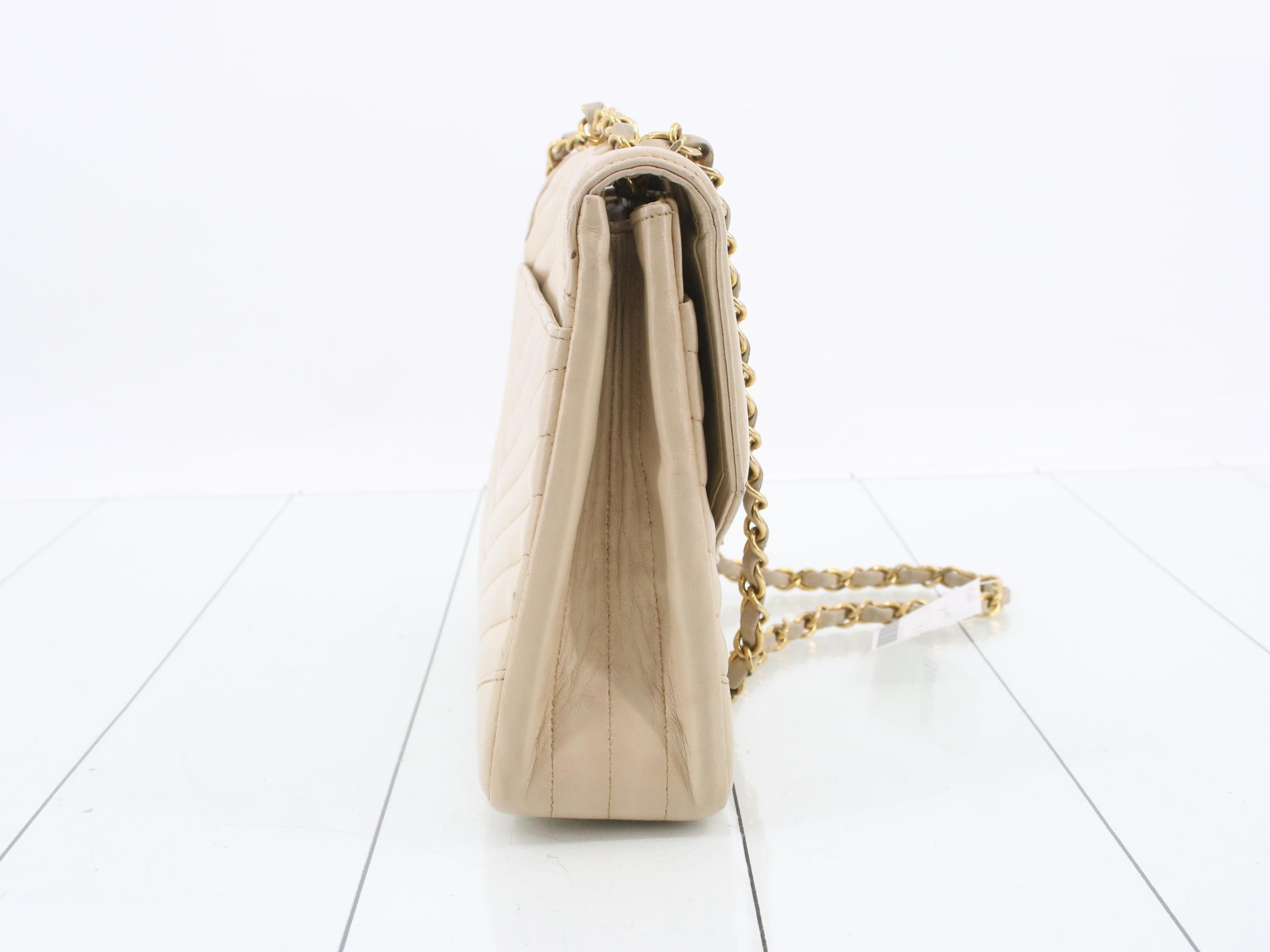 Chevron Gold Hardware Shoulder Bag — view 4