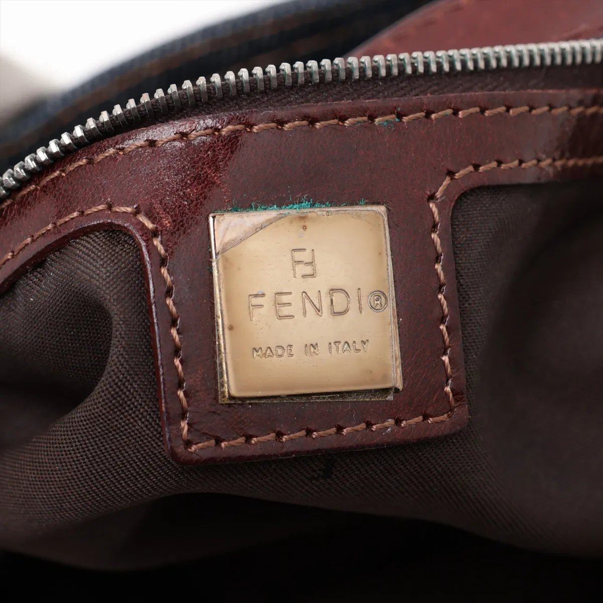 26583 Denim x Leather Shoulder Bag, Navy — view 9